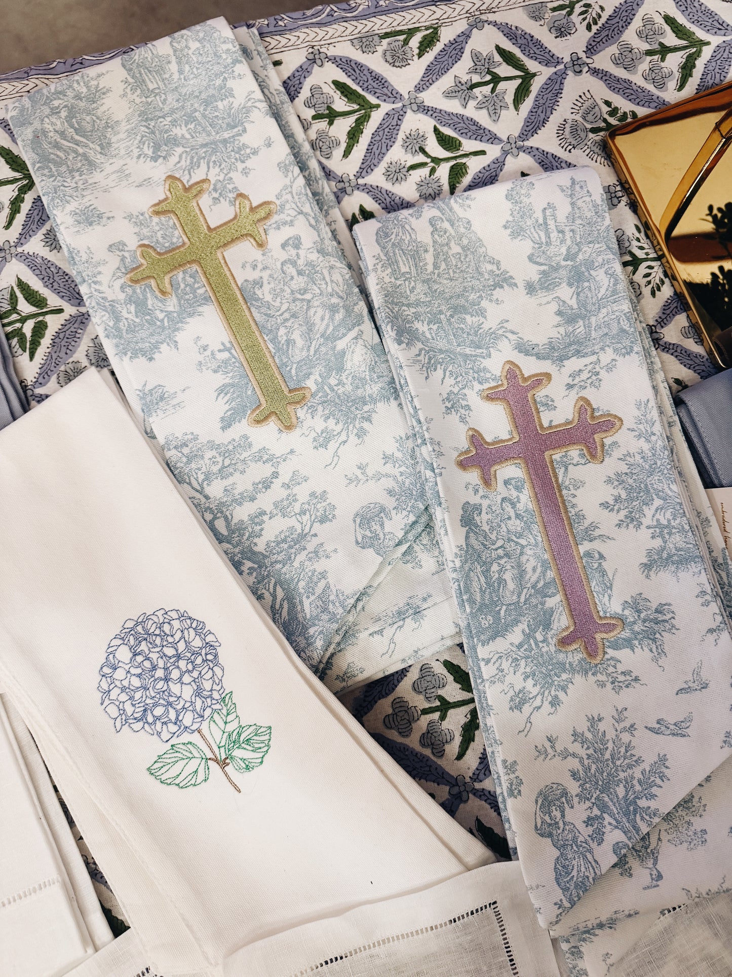 PREORDER: Cross Toile Wreath Sash