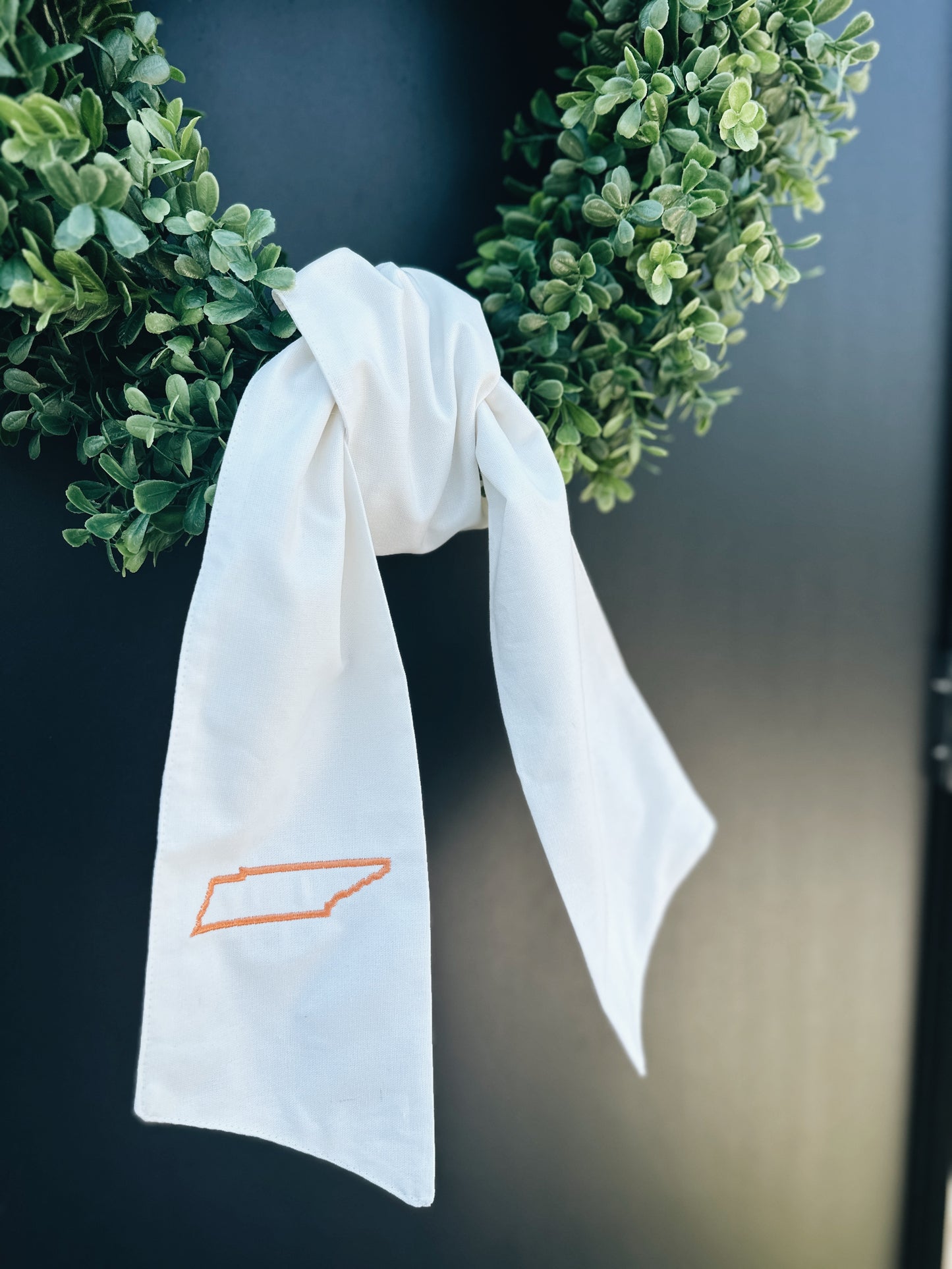 Tennessee Wreath Sash - White/Orange
