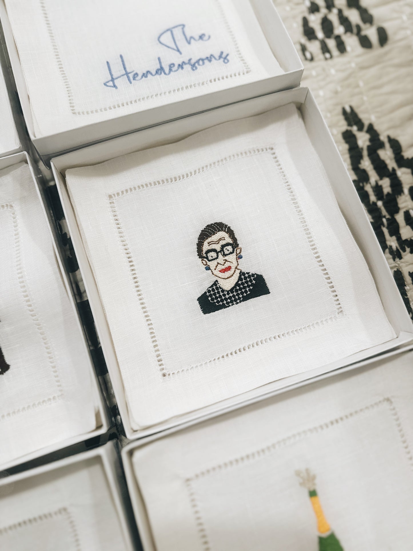 Ruth Bader Ginsburg Linen Cocktail Napkins
