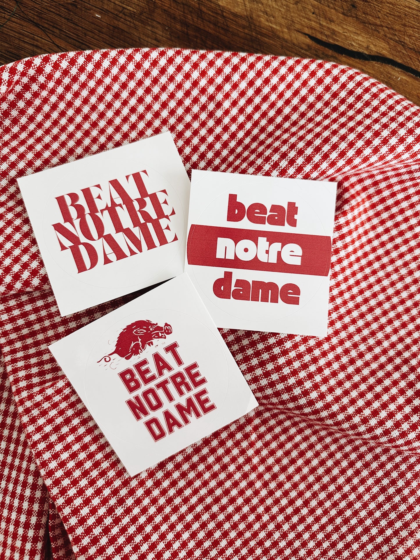 Beat Notre Dame - Arkansas Stickers