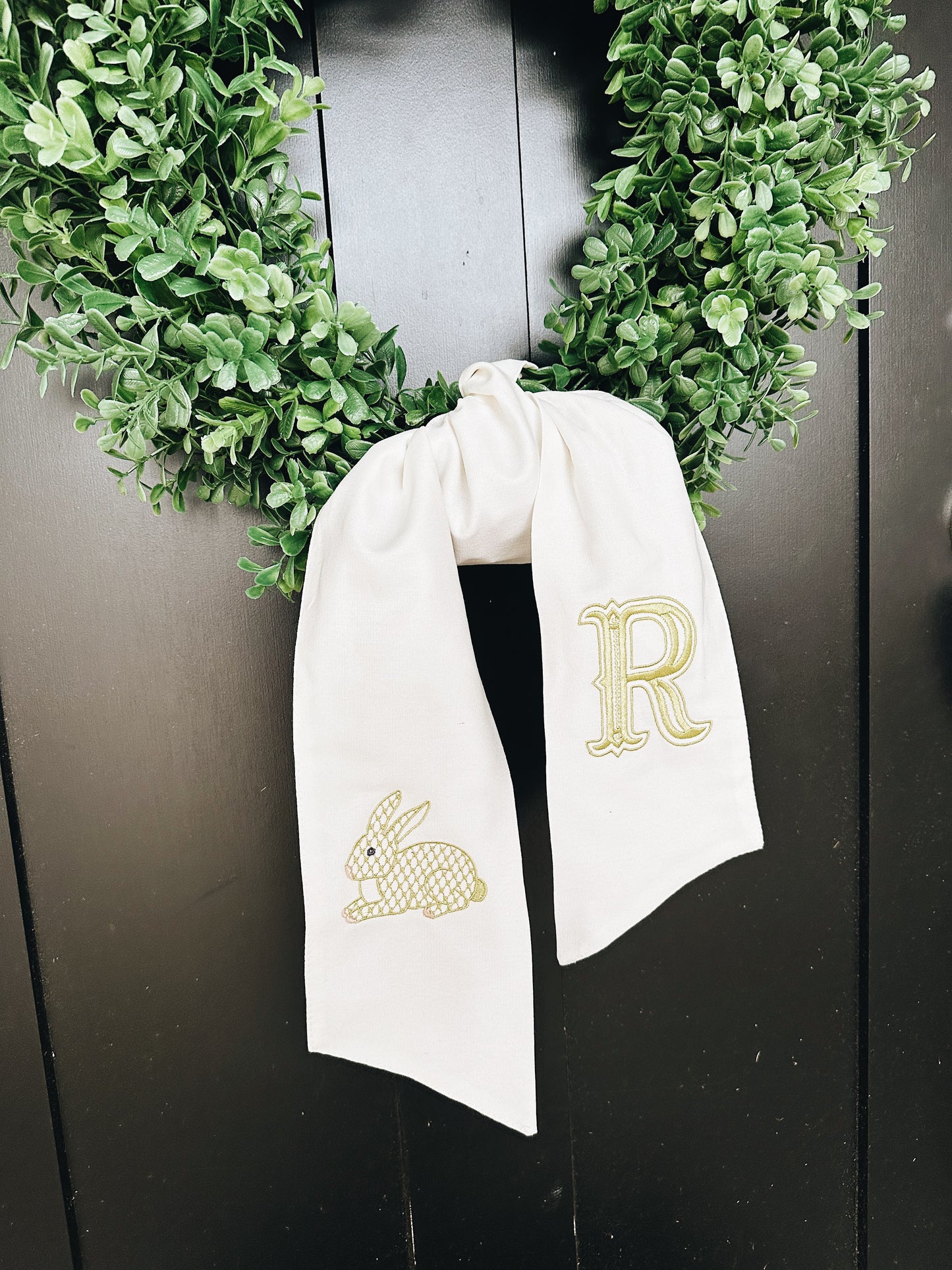 Chic Easter Bunny Wreath Sash