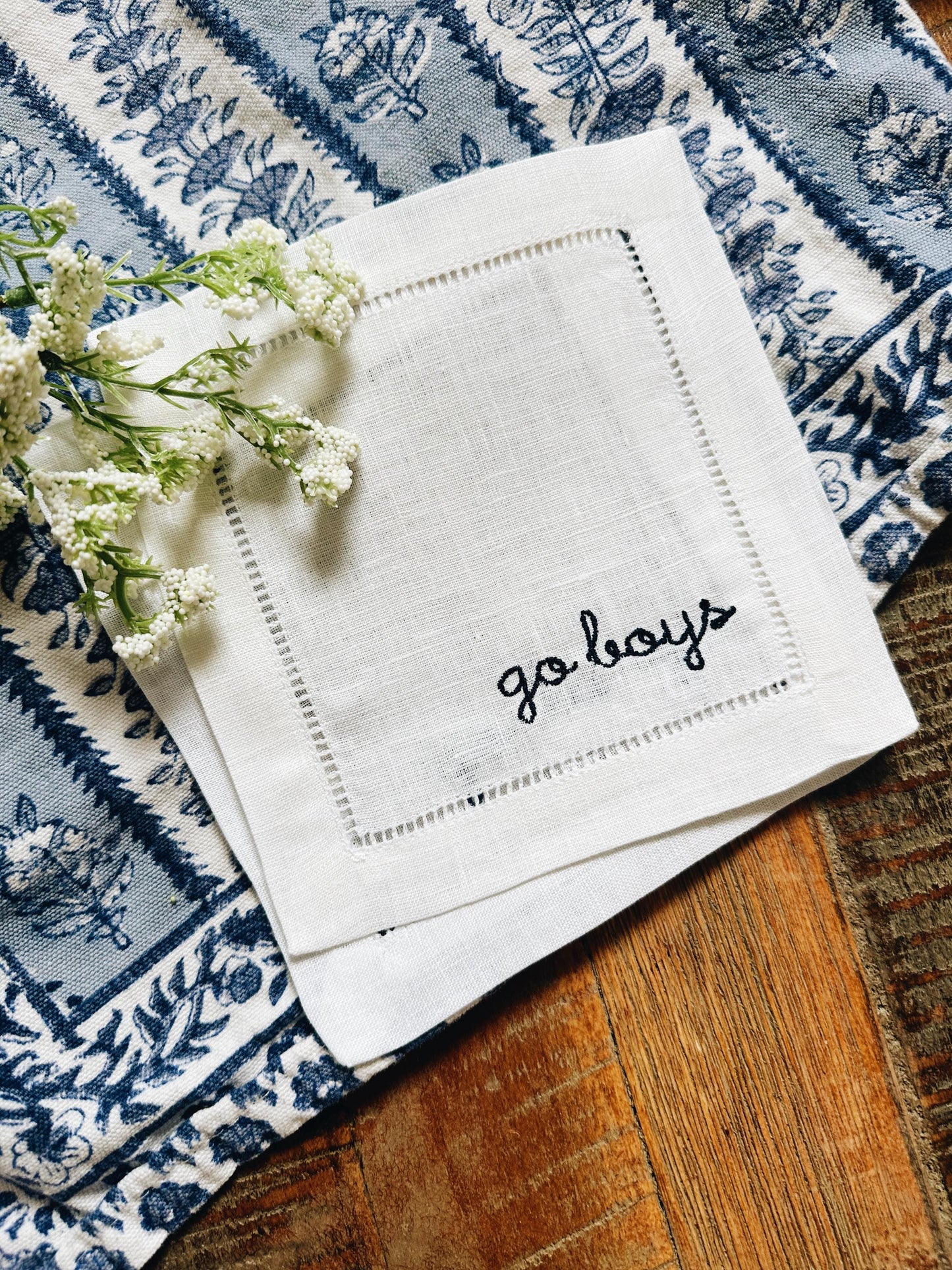 Go Boys Dallas Linen Cocktail Napkins