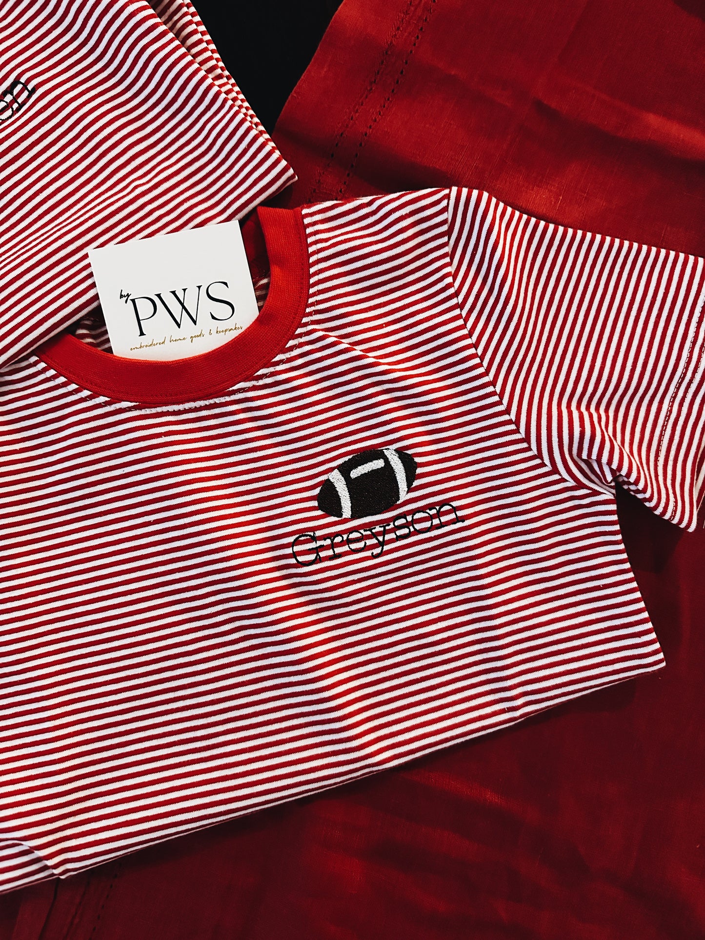 Football Striped Toddler Tee
