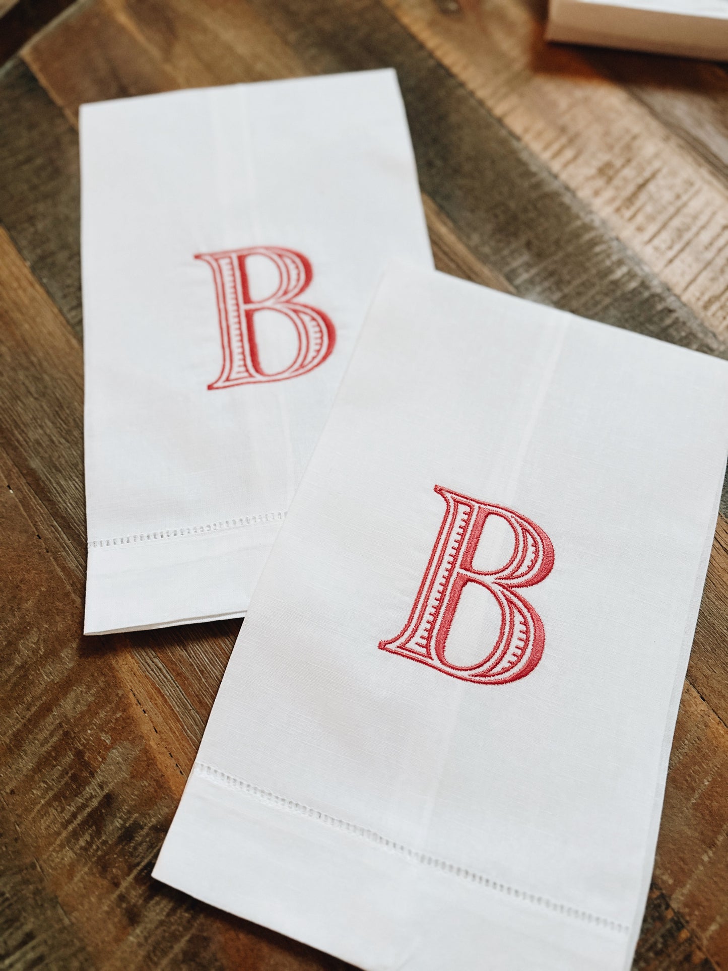 Single Initial Linen Tea Towel - Ryan Ribbed