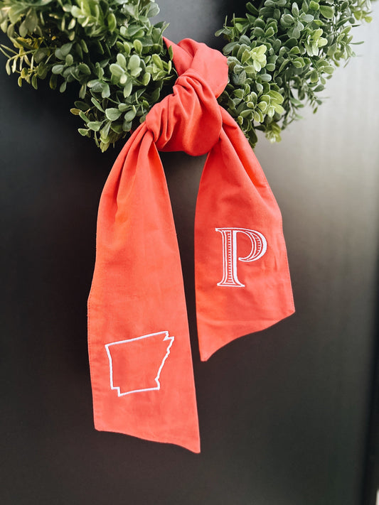 Arkansas Wreath Sash - Red