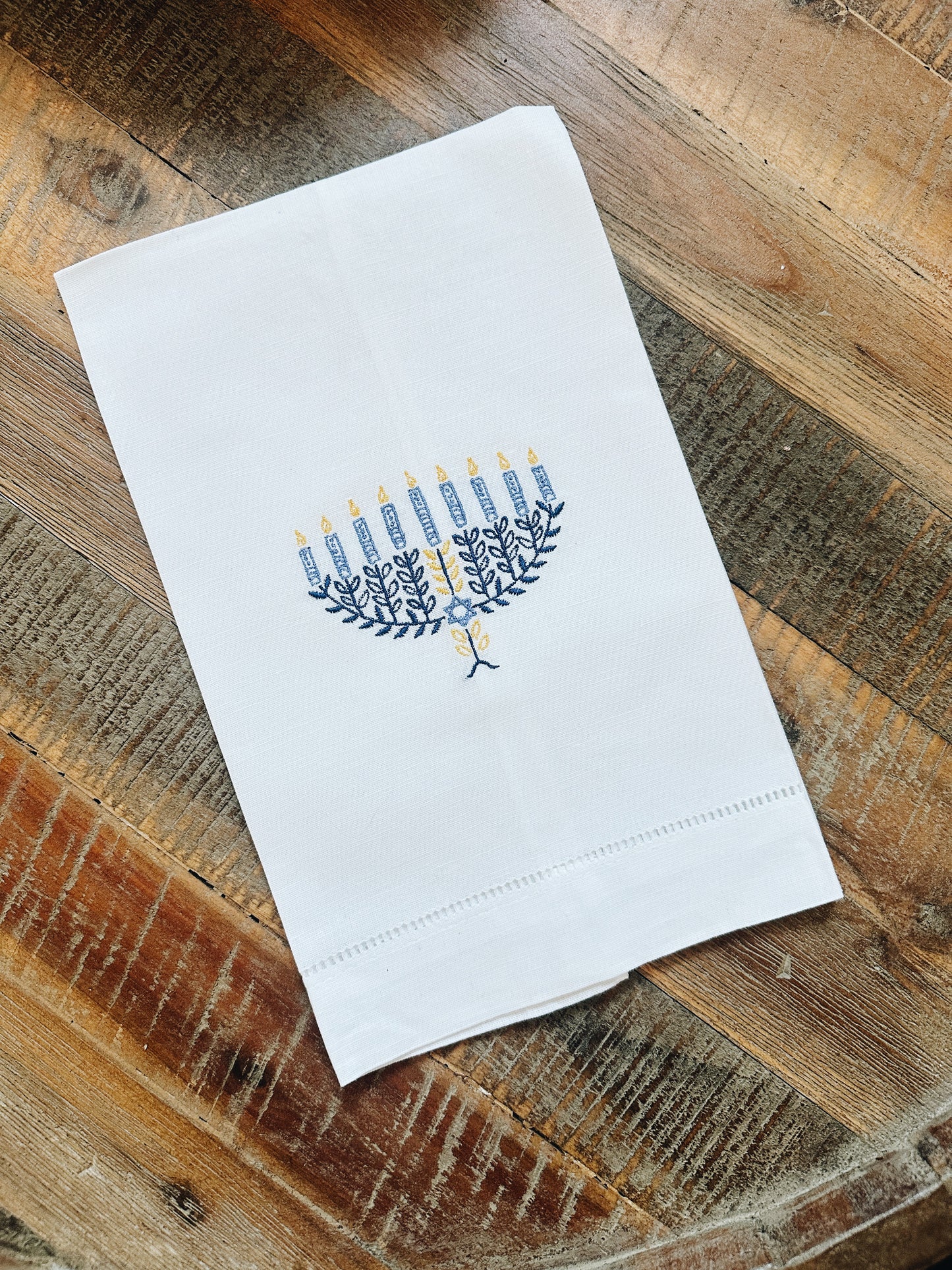 Menorah Linen Tea Towel