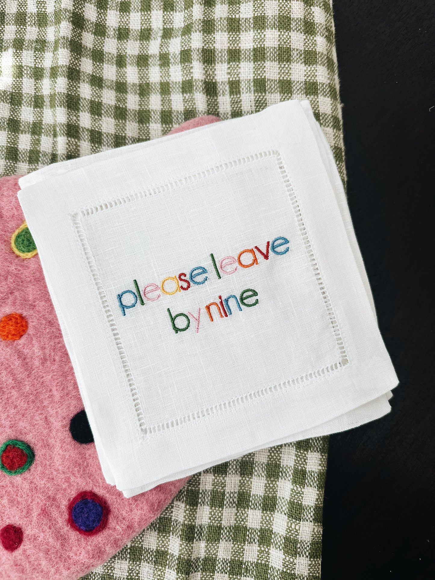 Colorful Please Leave by Nine Linen Napkins