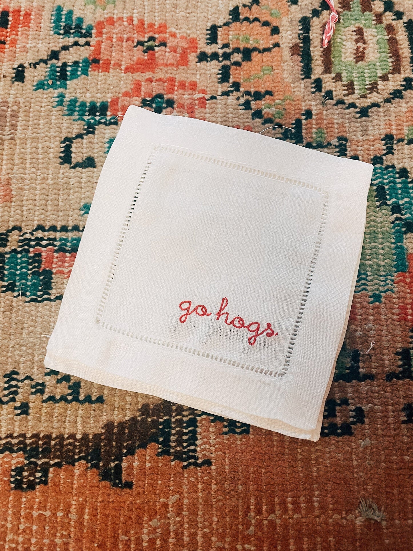 Go Hogs Arkansas Linen Cocktail Napkins