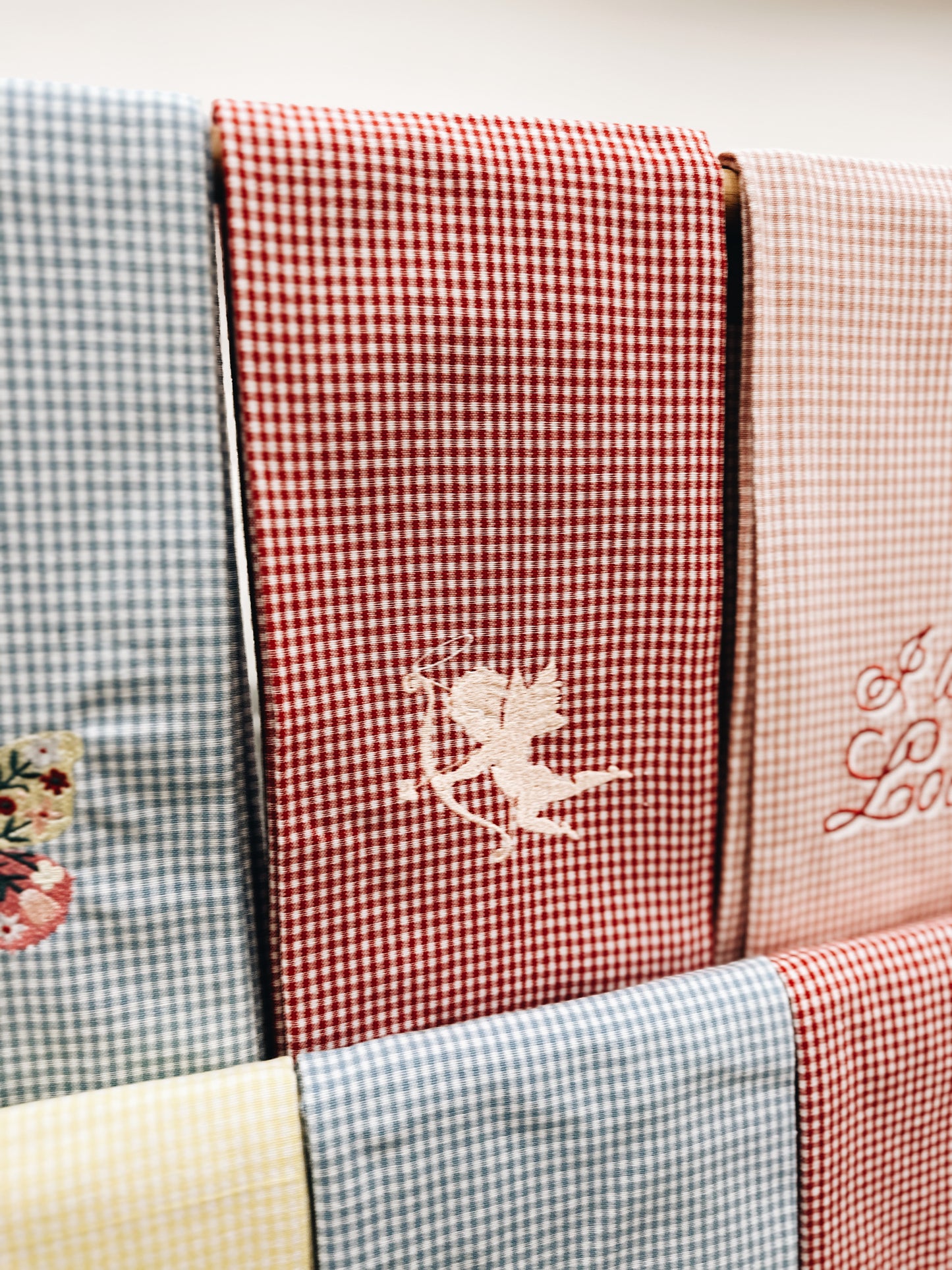 Cupid Gingham Tea Towel