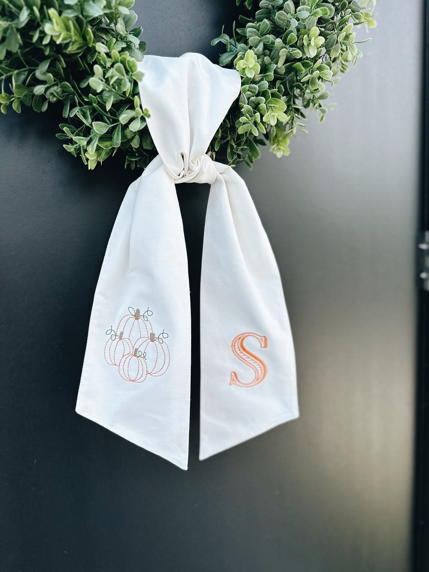 Fall Pumpkin Wreath Sash