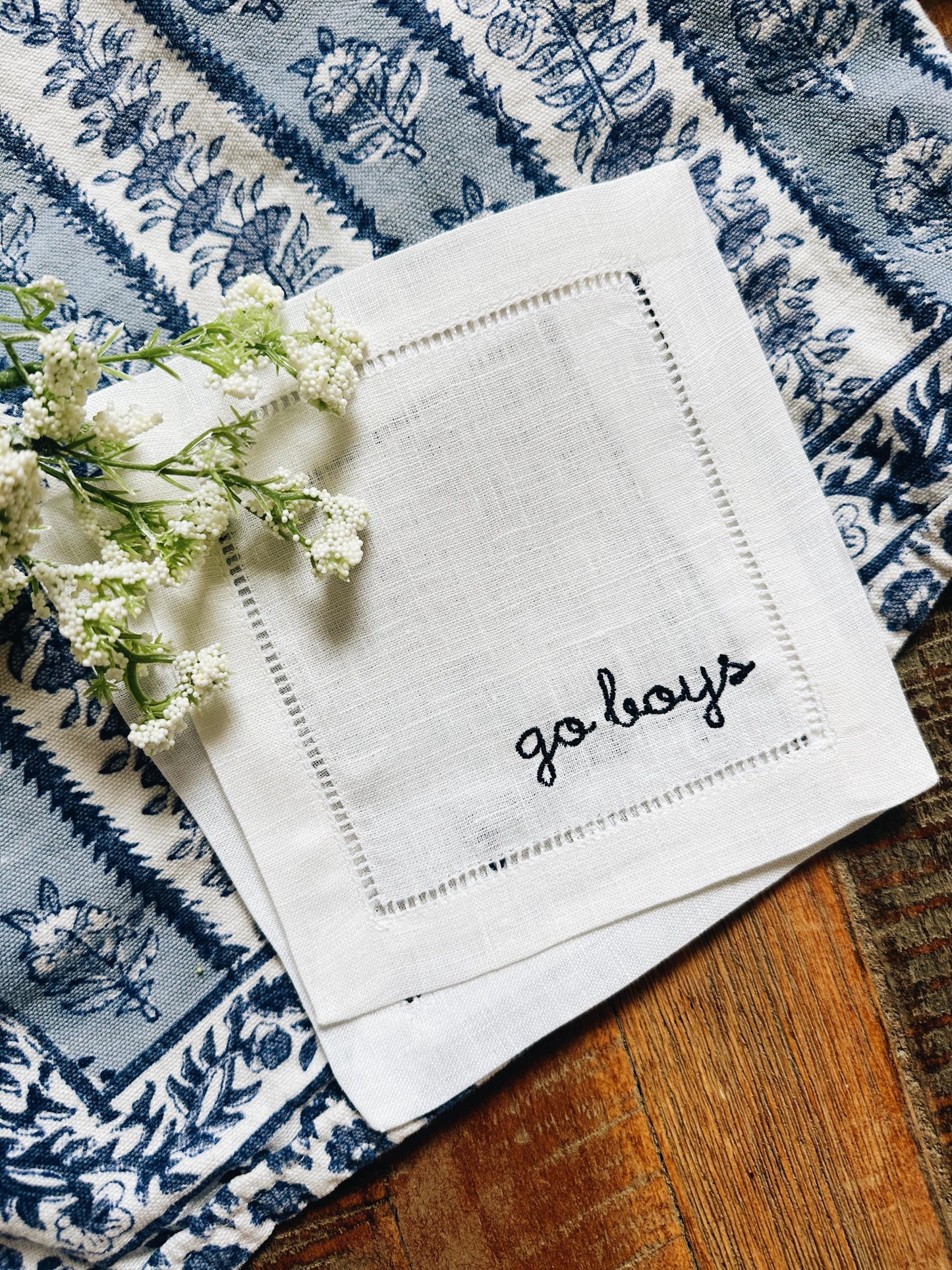 Go Boys Dallas Linen Cocktail Napkins