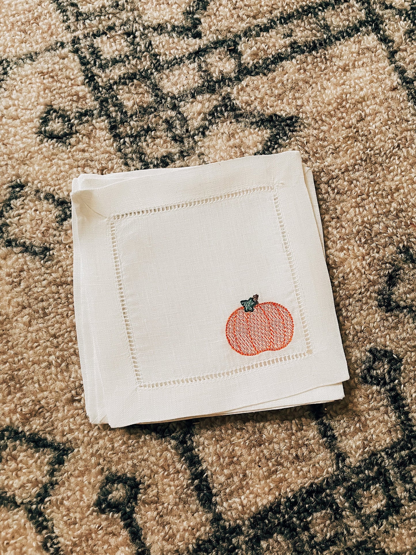 Pumpkin Linen Cocktail Napkins