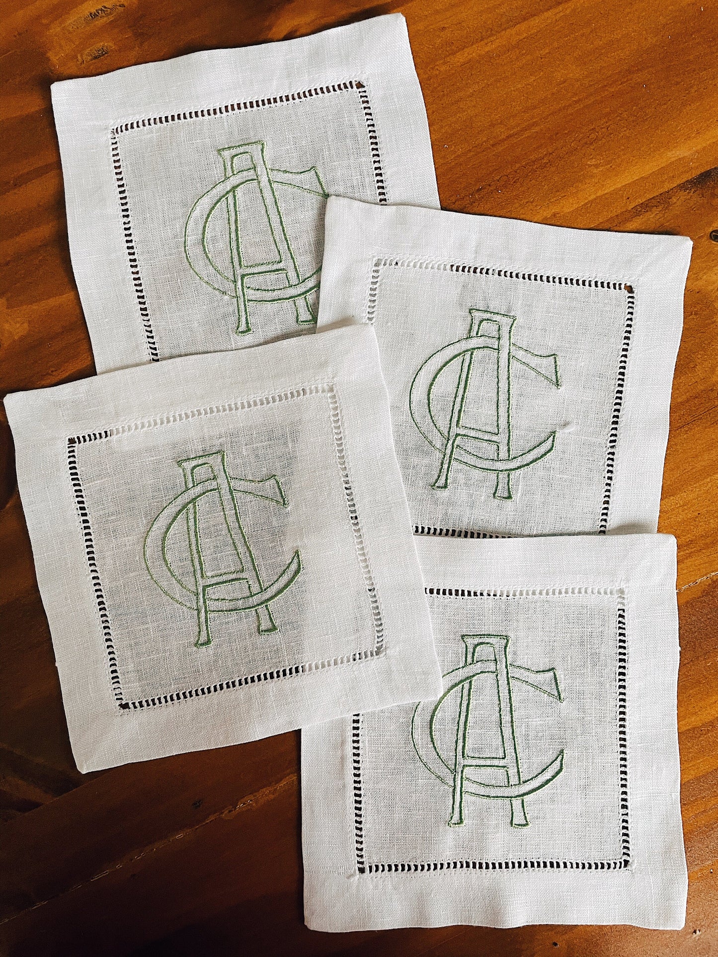 Interlocking Monogram Linen Cocktail Napkins