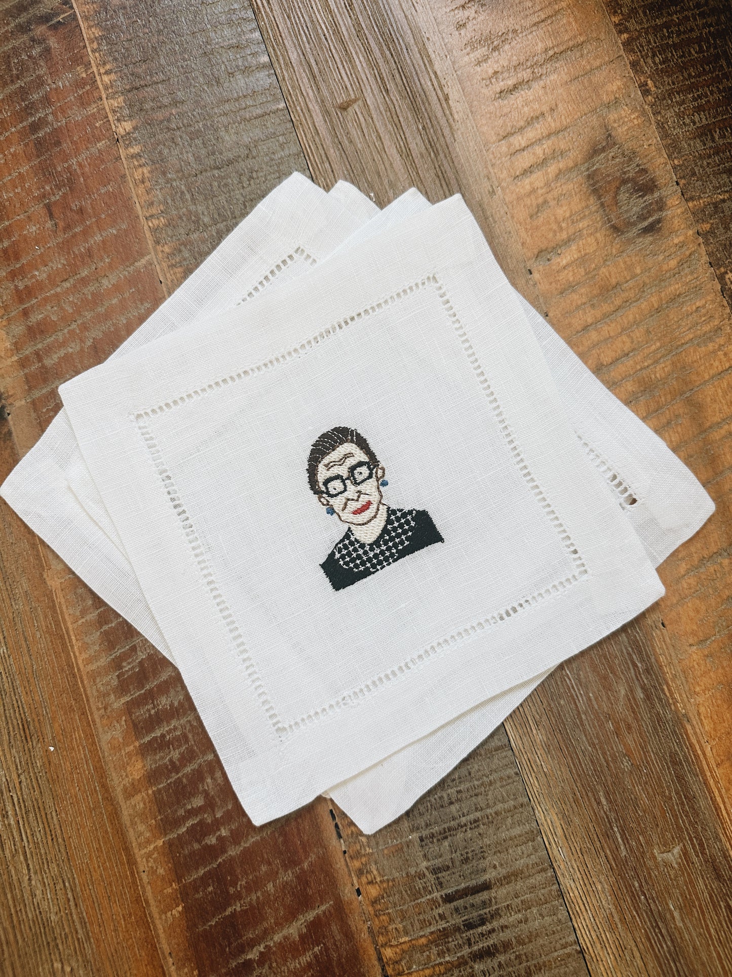 Ruth Bader Ginsburg Linen Cocktail Napkins