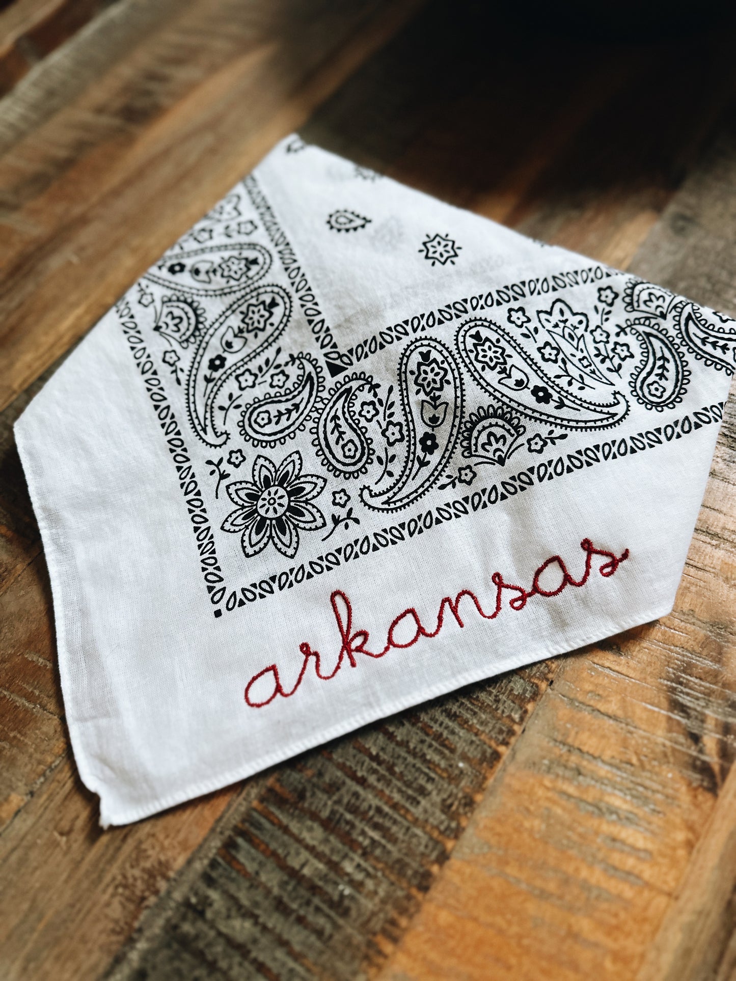 Arkansas Bandana - White