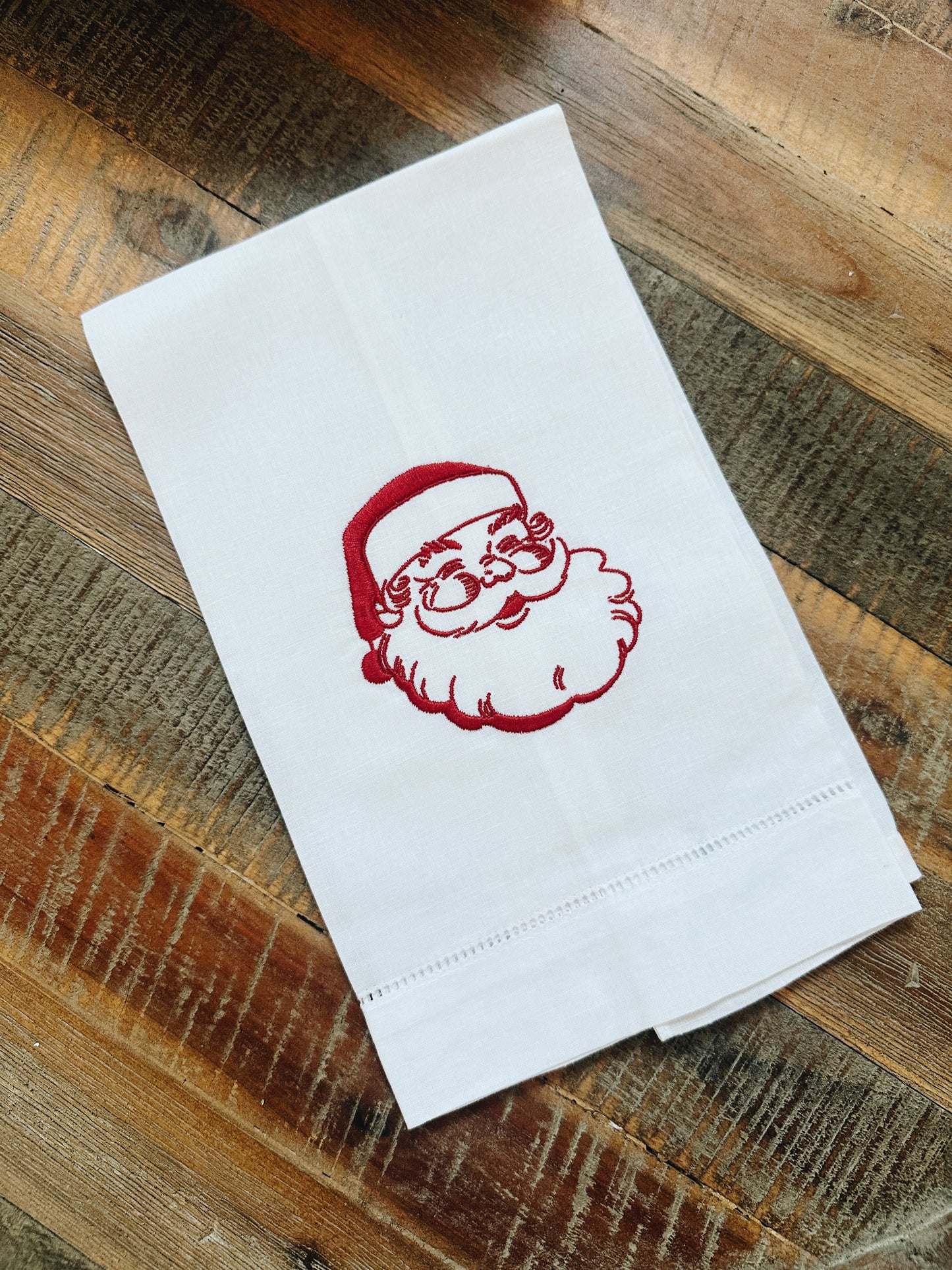 Vintage Santa Linen Tea Towel