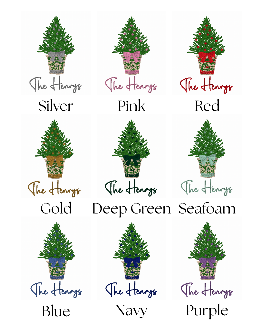 Christmas Tree in Planter Linen Tea Towel