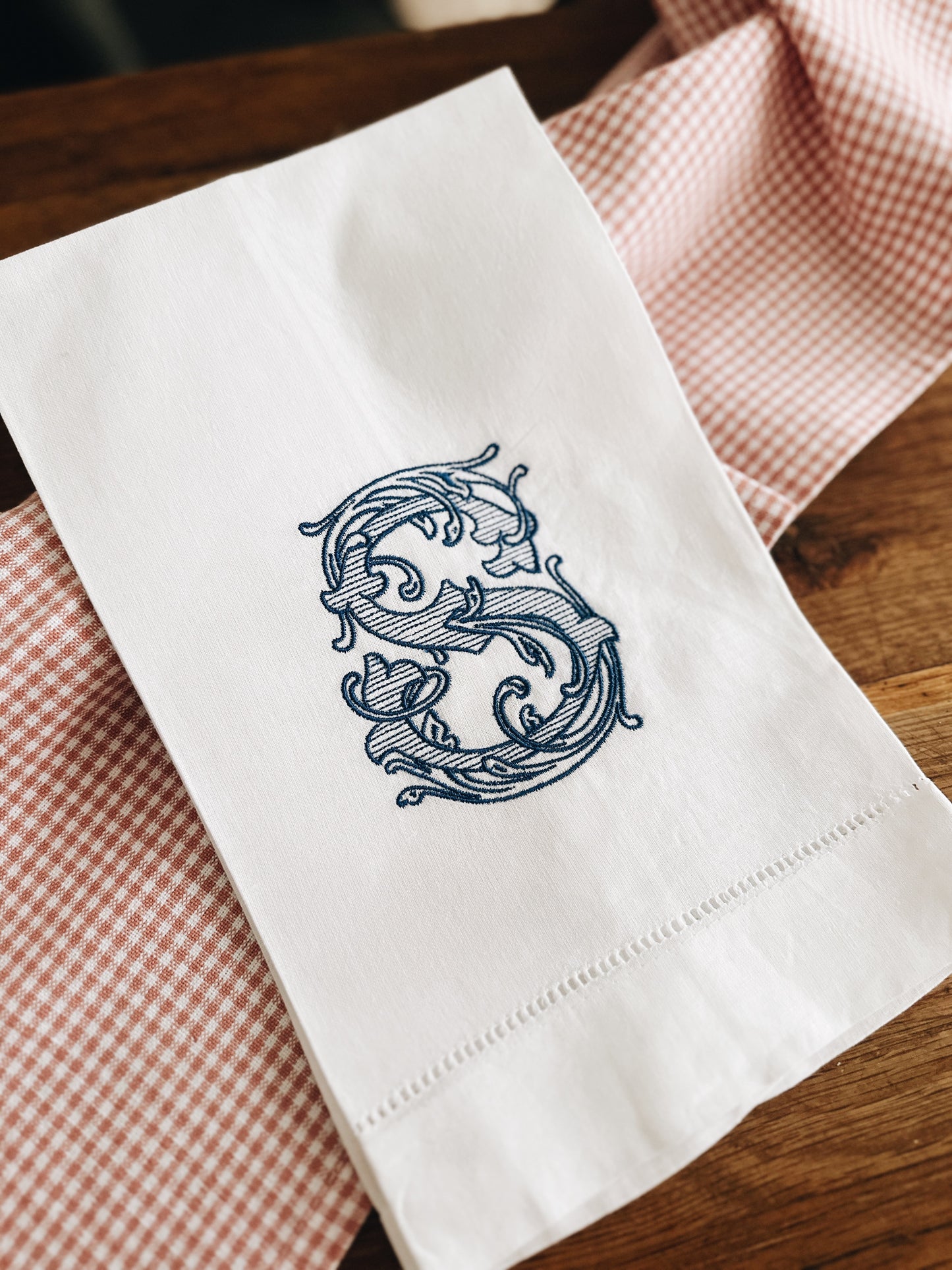 Single Initial Linen Tea Towel - Viola