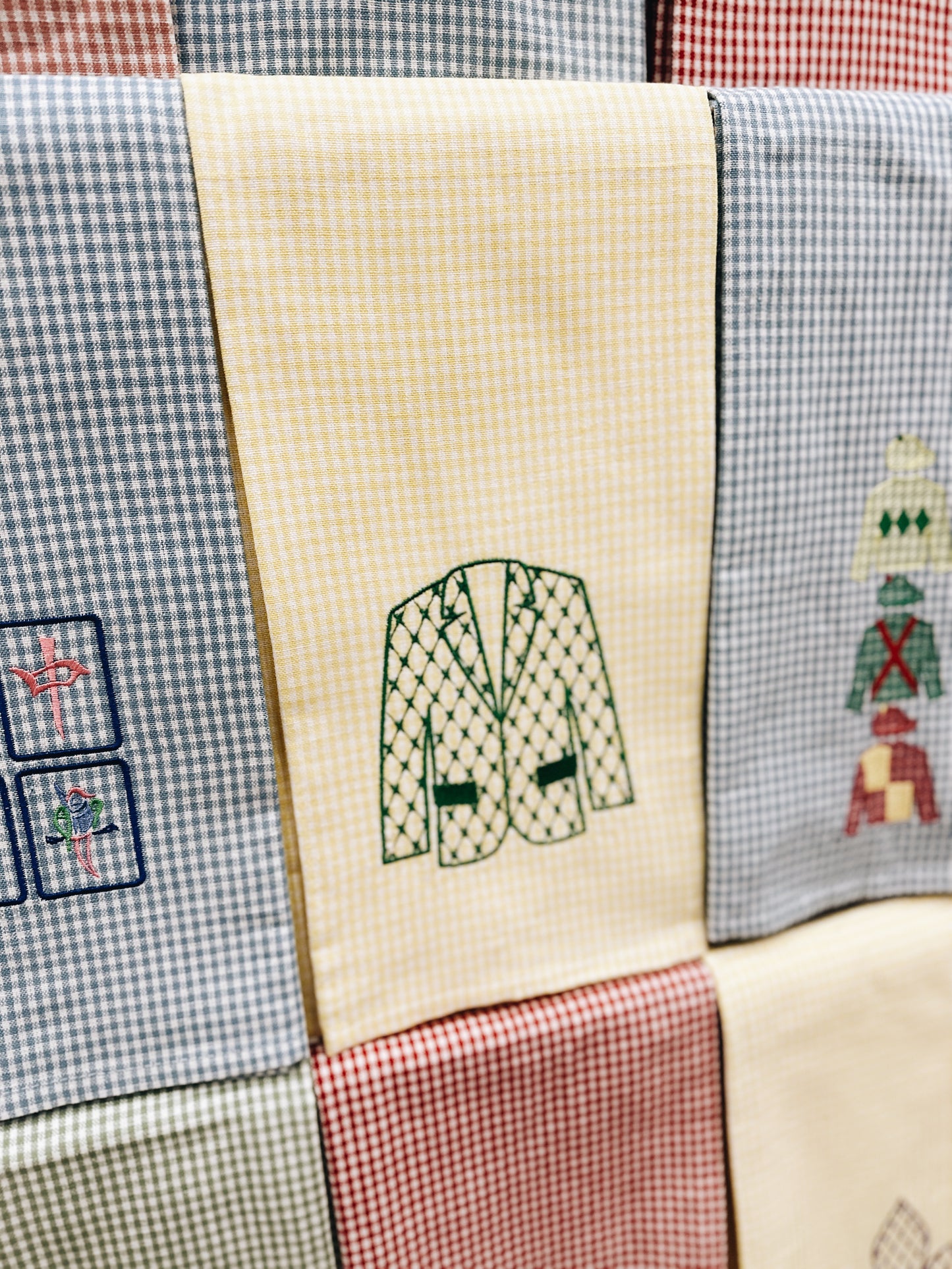Chic Green Jacket Gingham Tea Towel