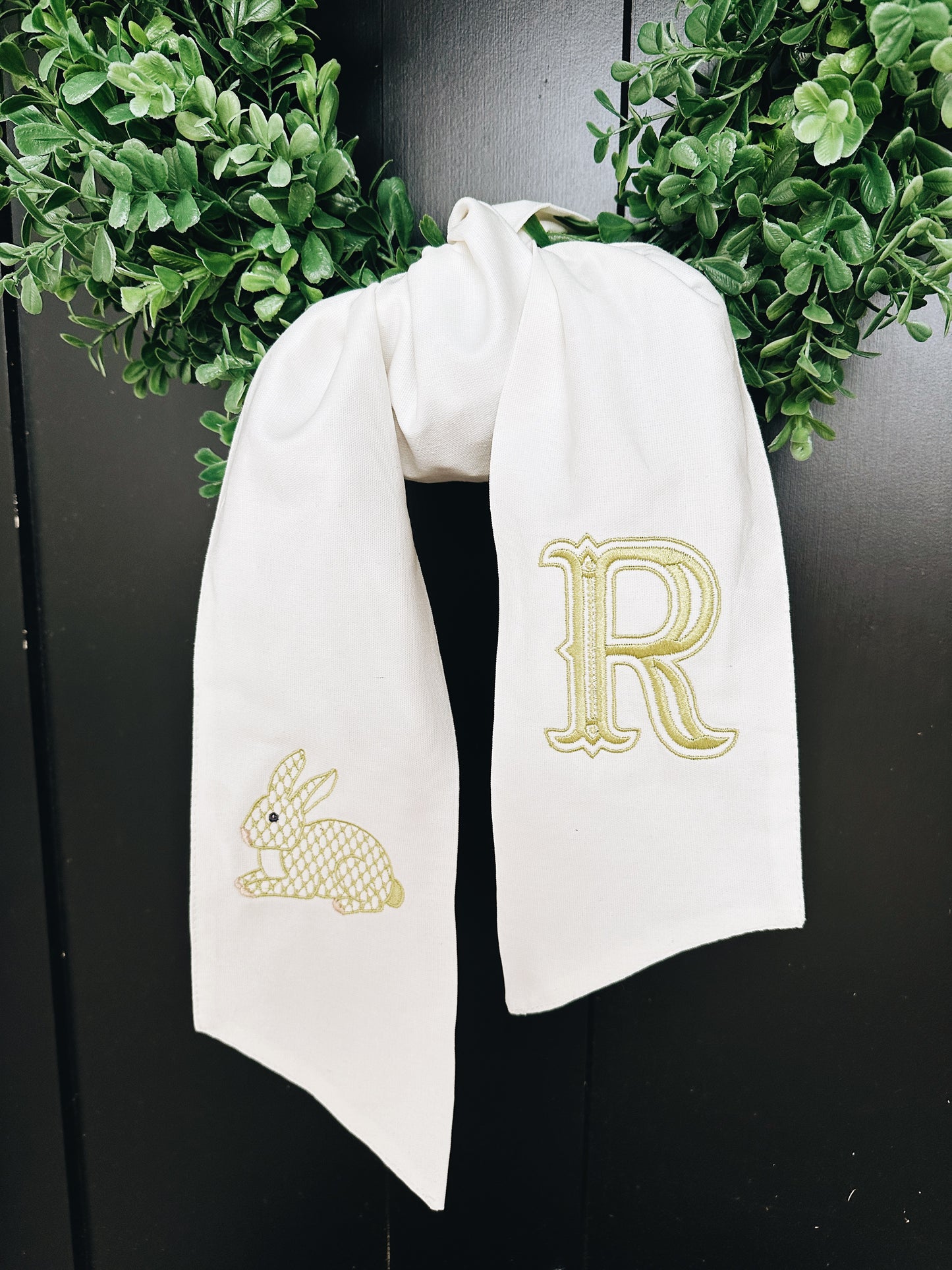 Chic Easter Bunny Wreath Sash