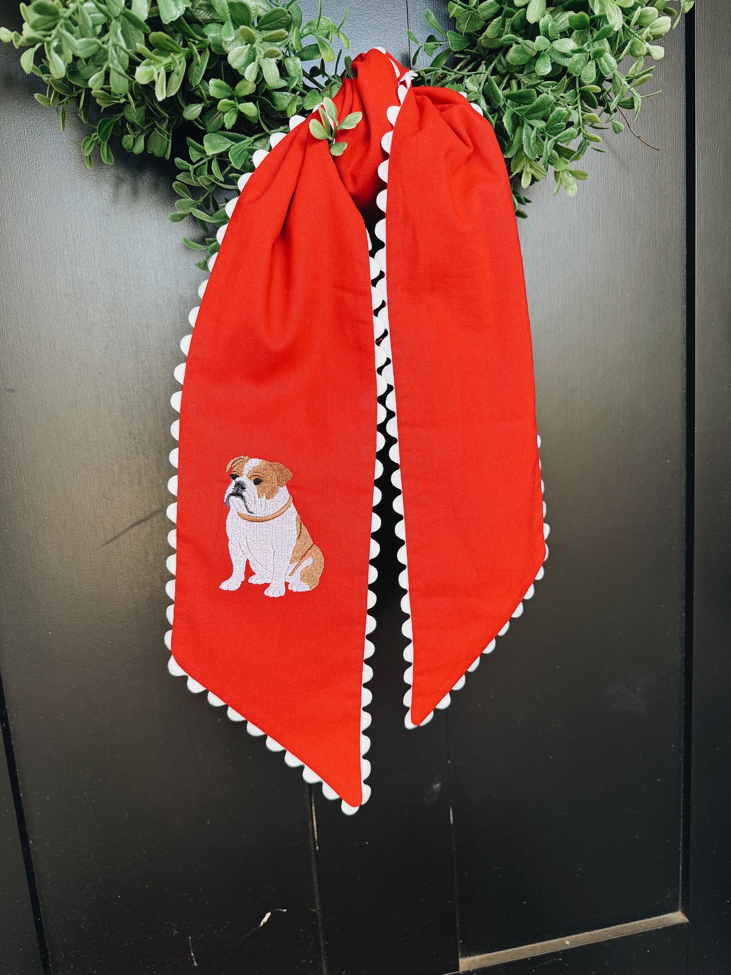 Uga Georgia Wreath Sash With Ric Rac Trim