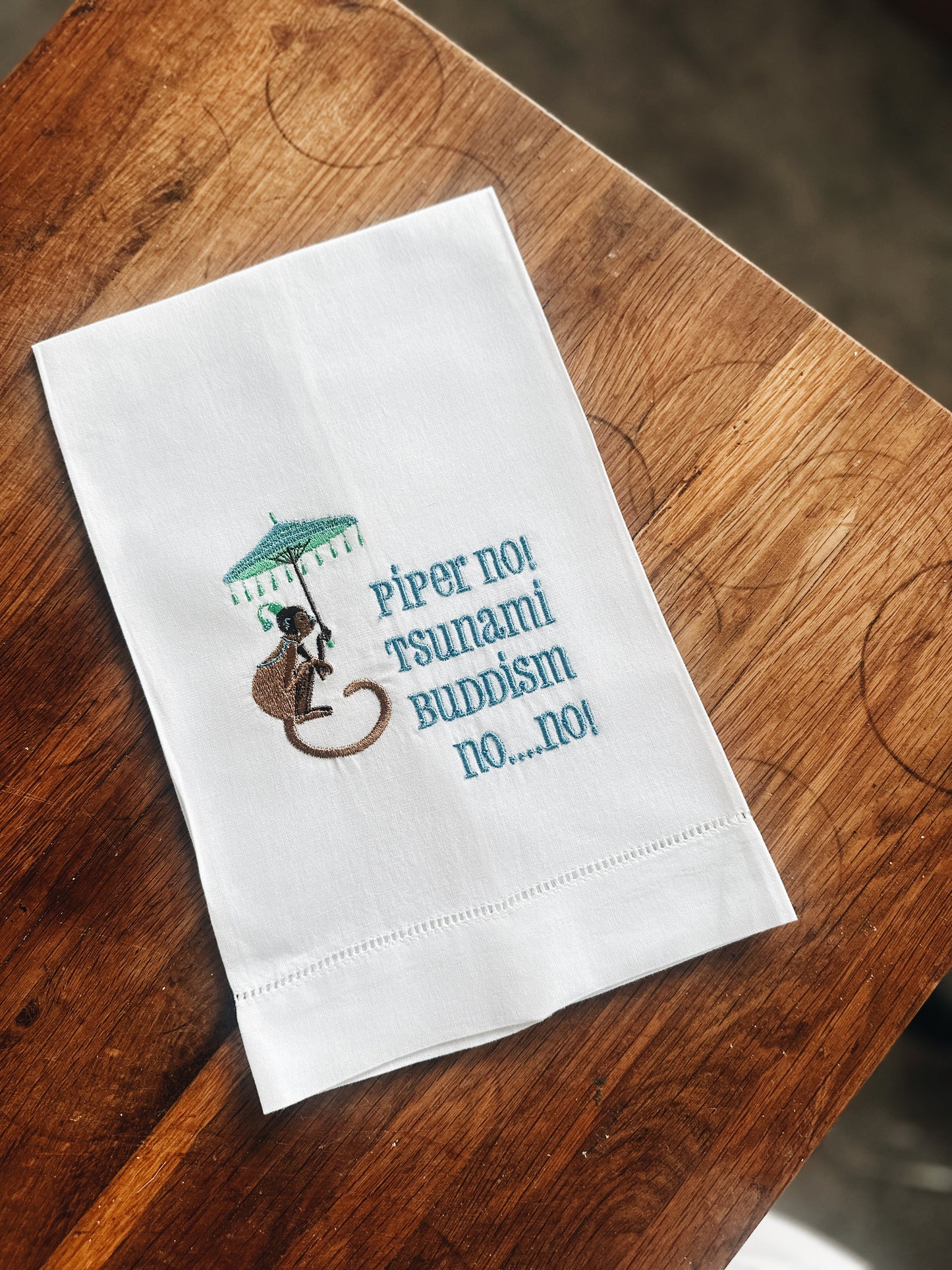 Piper No! Linen Tea Towel