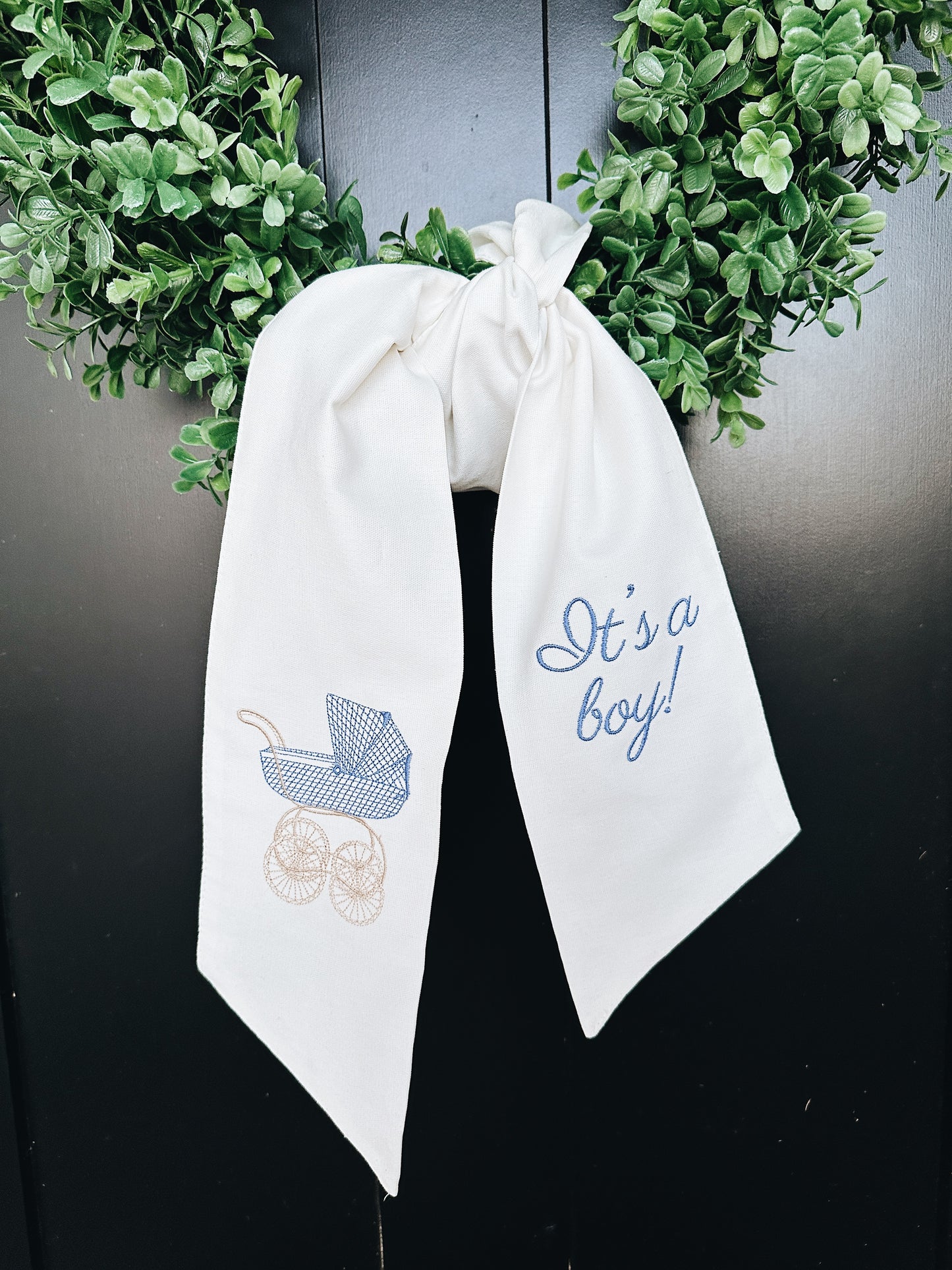 Baby Carriage Wreath Sash