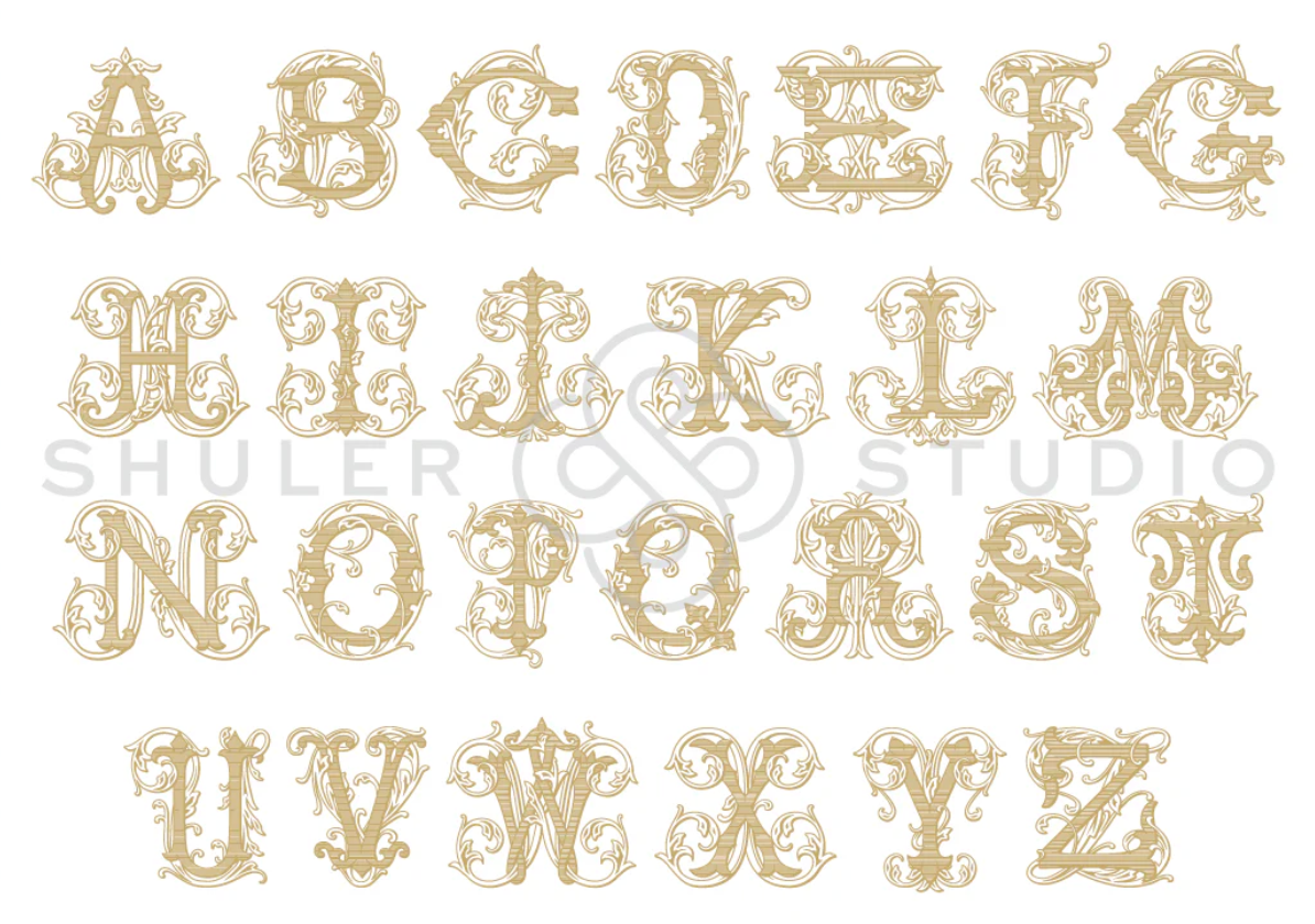 Single Letter Monogram Linen Cocktail Napkins - Viola