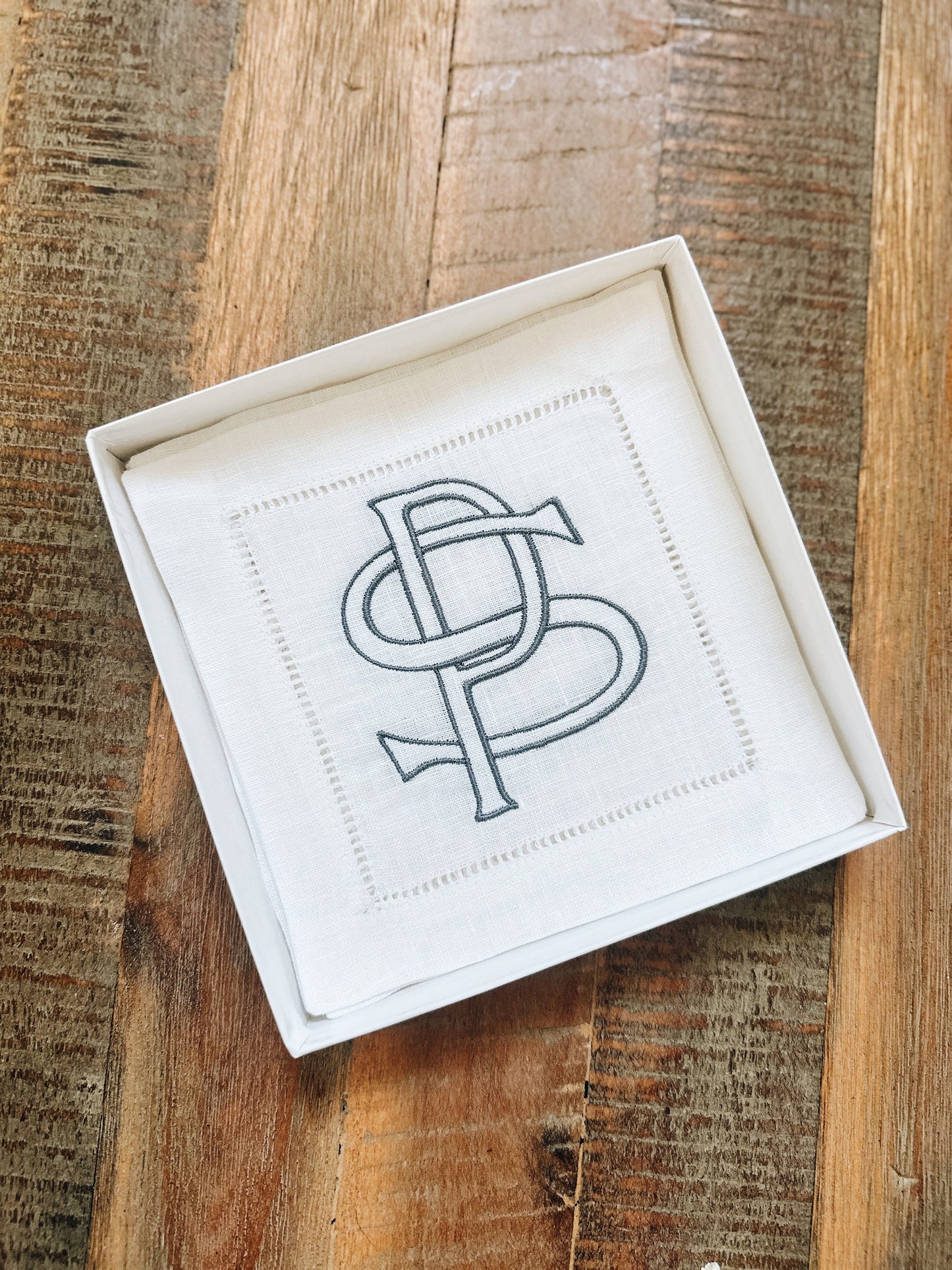 Interlocking Monogram Linen Cocktail Napkins