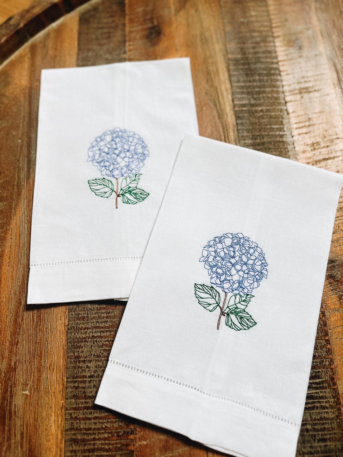 Hydrangea Linen Tea Towel