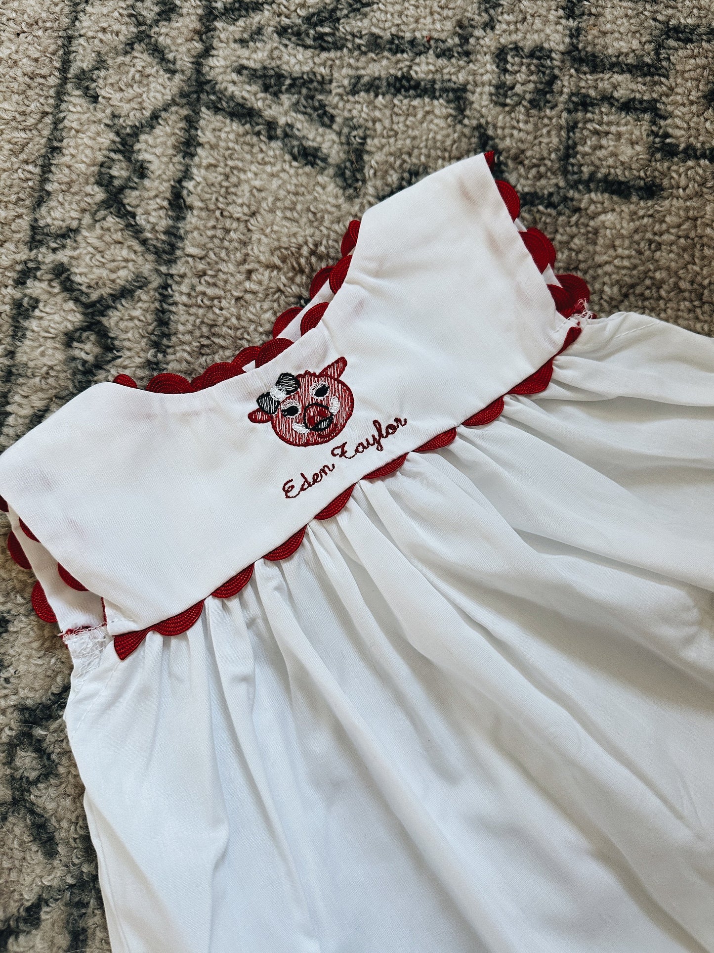 Little Pig Ric Rac Trim Toddler Dress