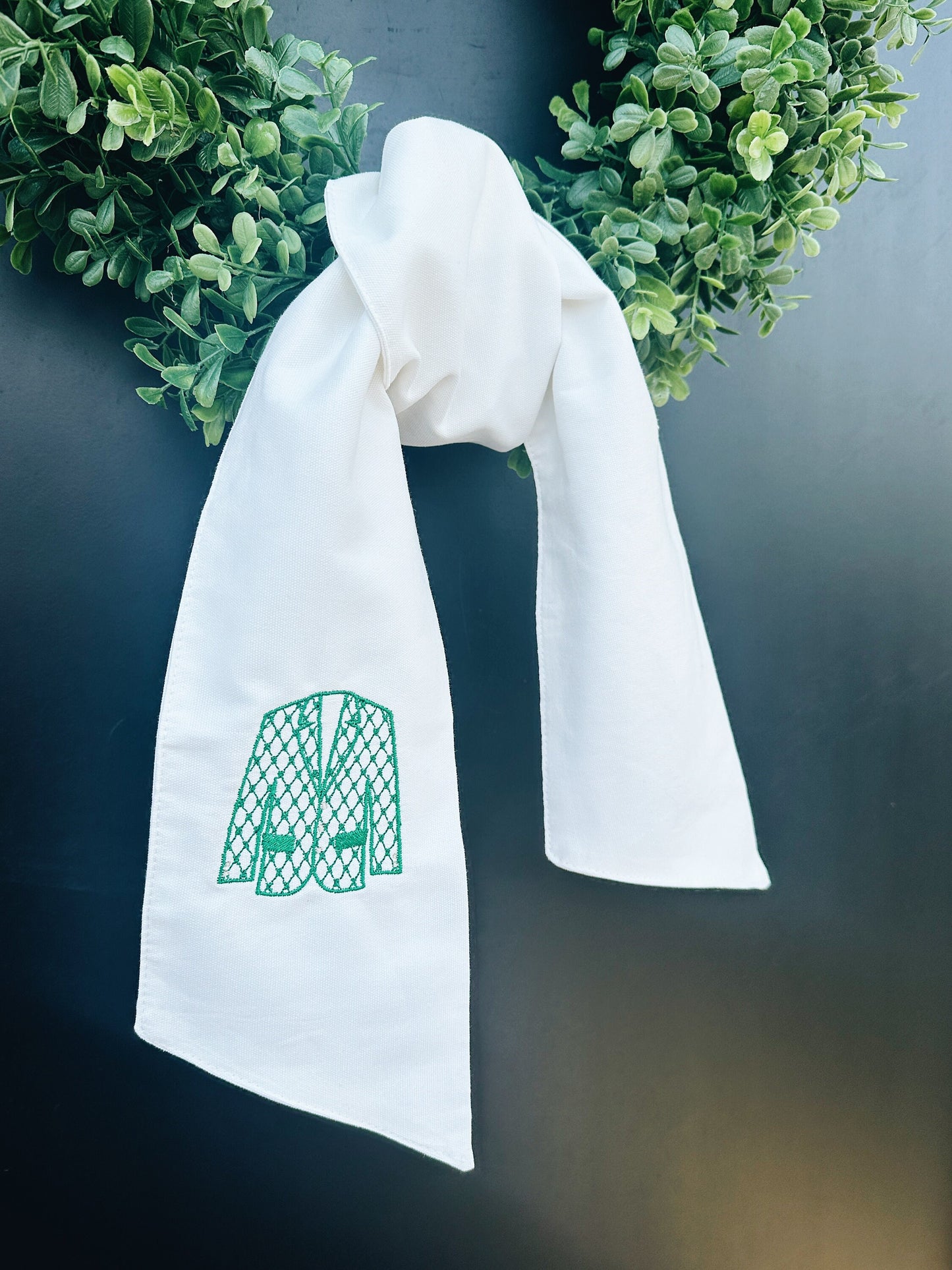 Golf Tournament Green Jacket Wreath Sash