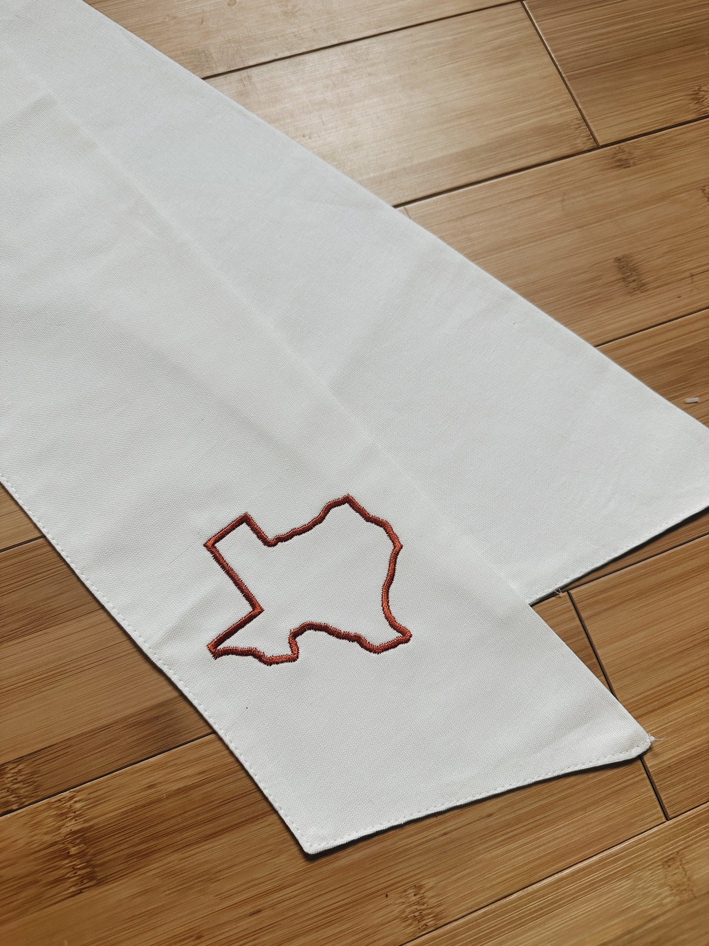 Texas Wreath Sash - White/Burnt Orange