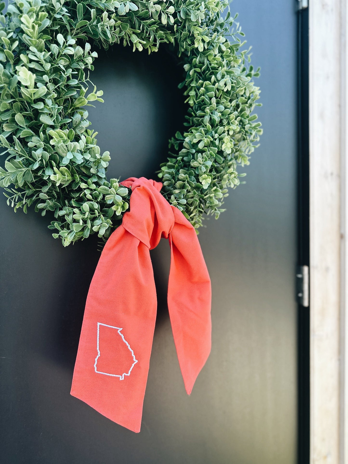 Georgia Wreath Sash - Red/White