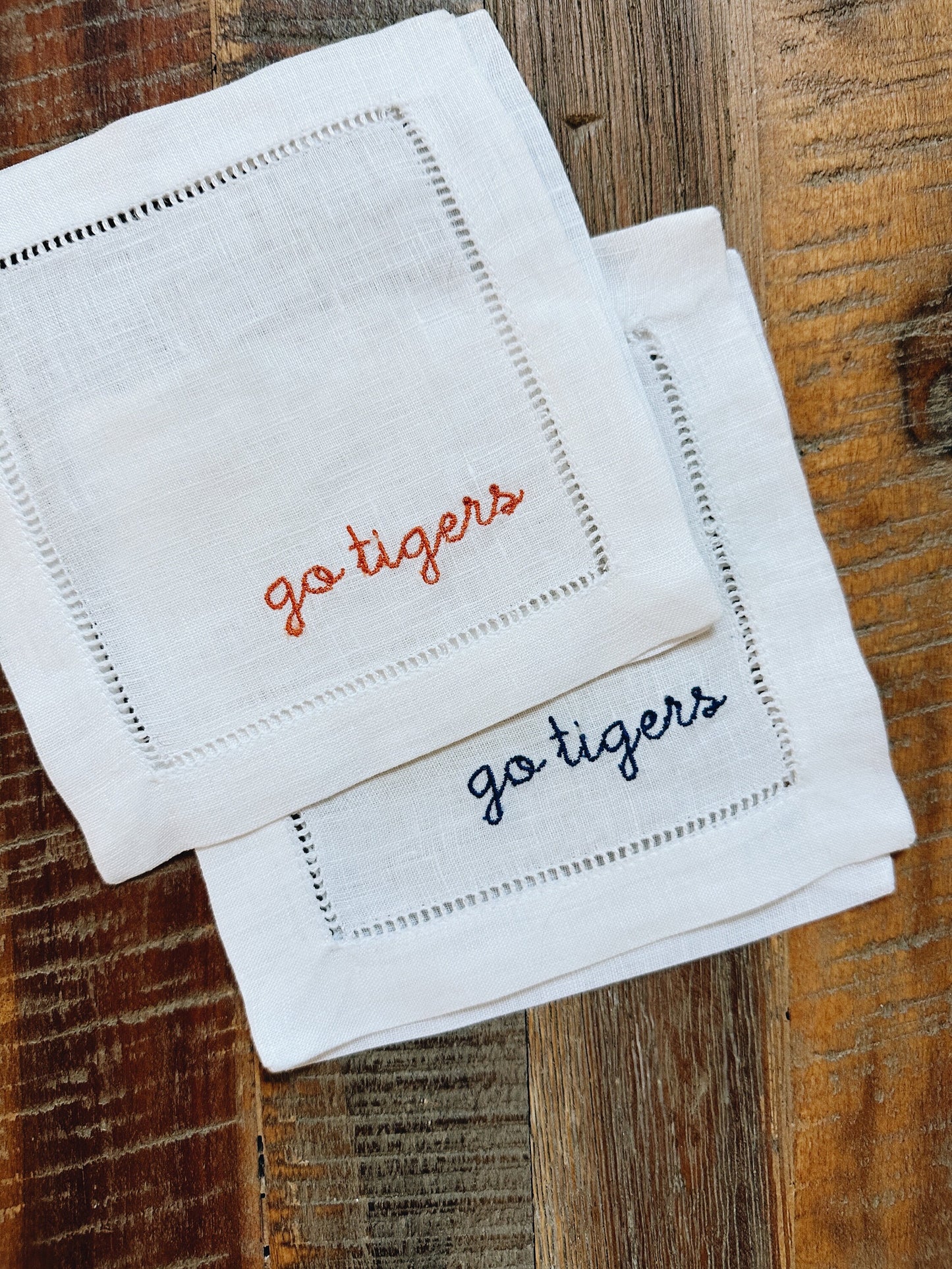 Go Tigers Auburn Linen Cocktail Napkins