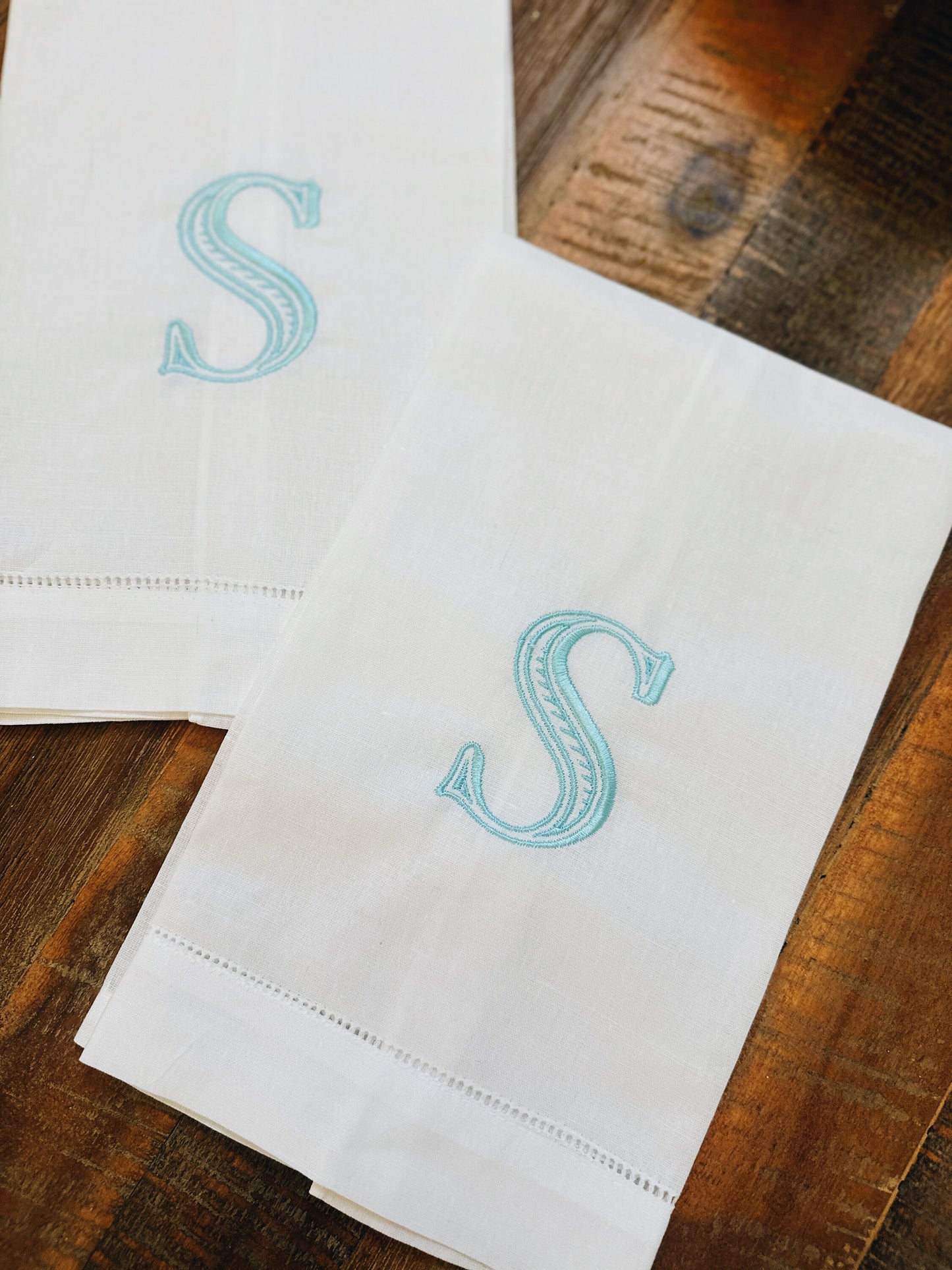 Single Initial Linen Tea Towel - Ryan Ribbed