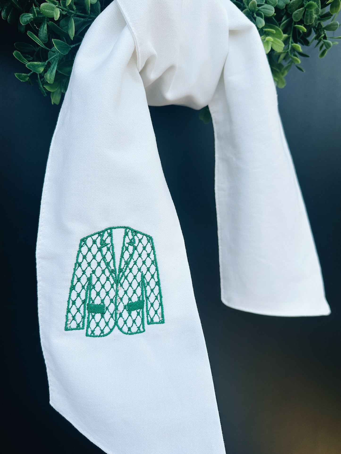 Golf Tournament Green Jacket Wreath Sash