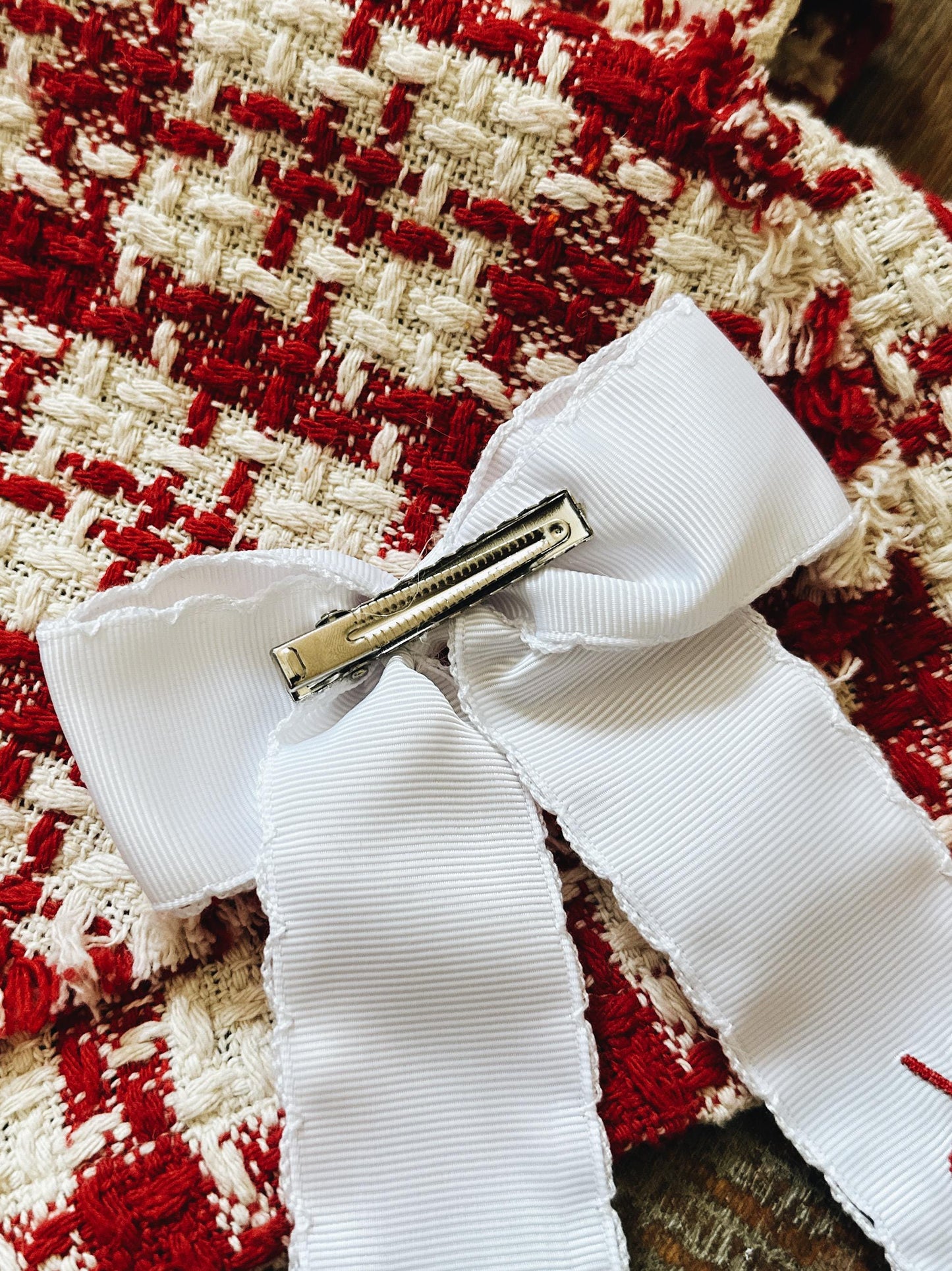 Arkansas Hair Bow - White