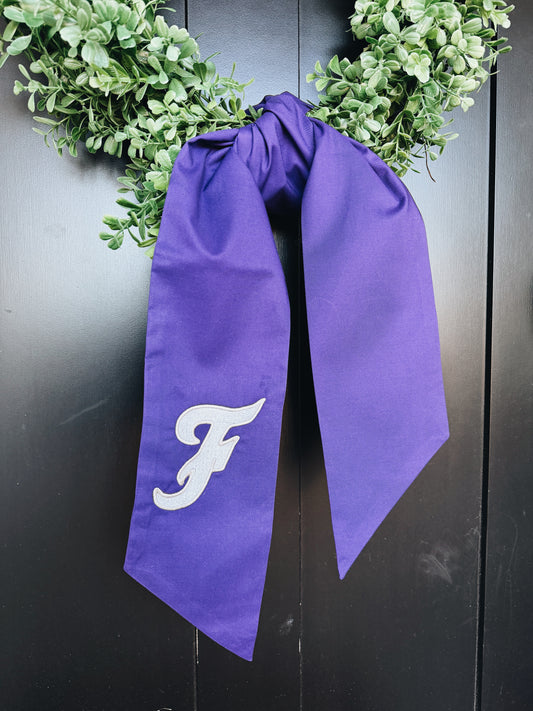 Fayetteville F Purple Wreath Sash