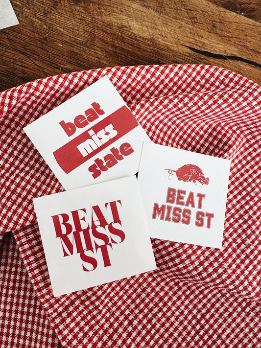 Beat Mississippi State - Arkansas Stickers