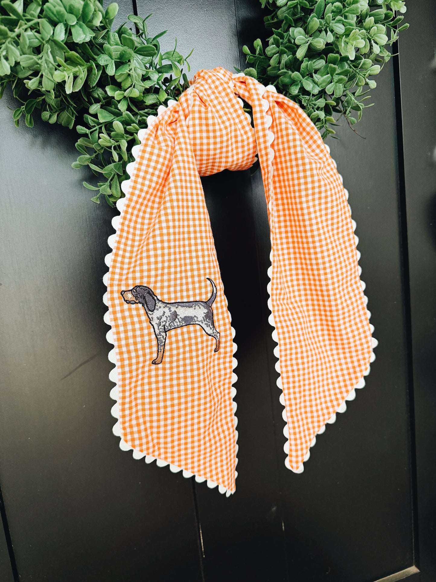 Smokey Tennessee Gingham Wreath Sash Ric Rac Trim