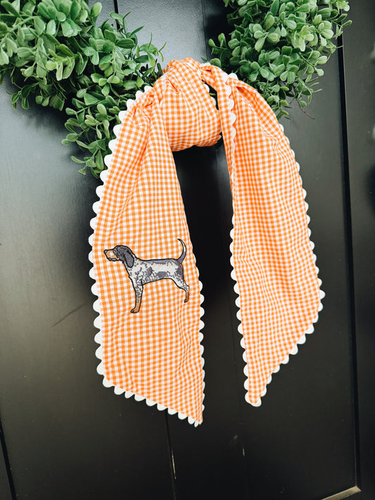 Smokey Tennessee Gingham Wreath Sash Ric Rac Trim
