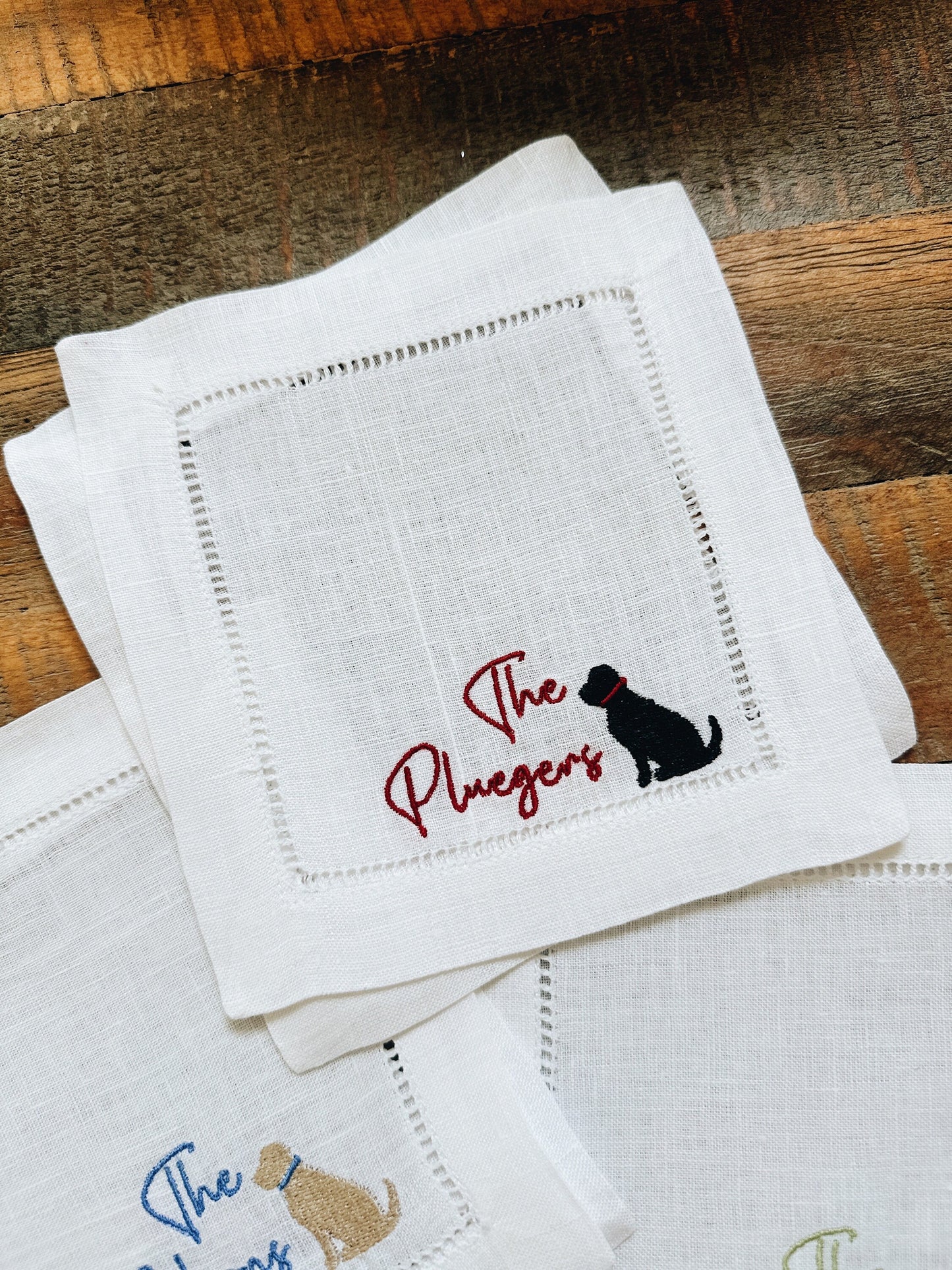 Simple Last Name With Lab Linen Cocktail Napkins