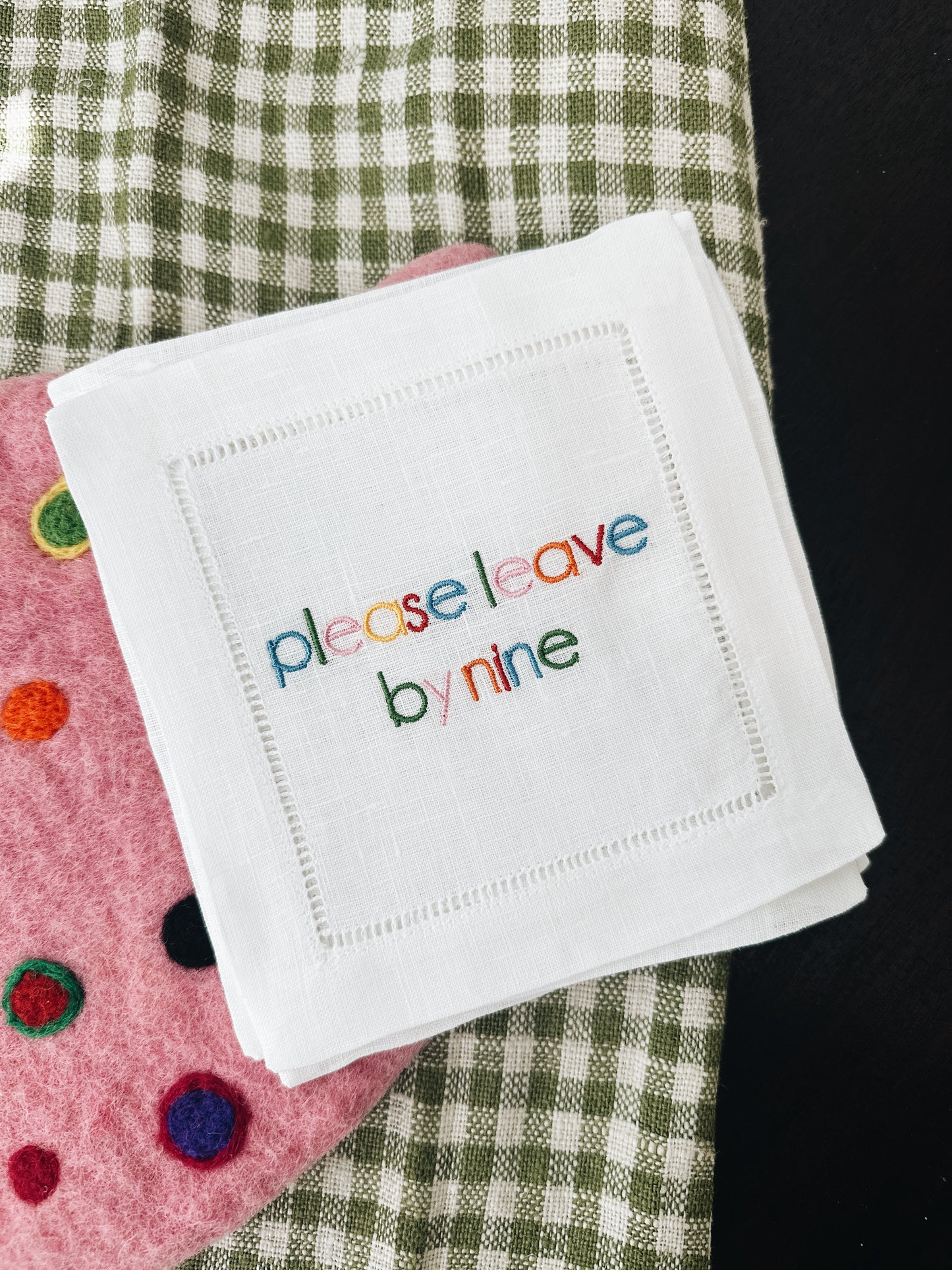 Colorful Please Leave by Nine Linen Napkins
