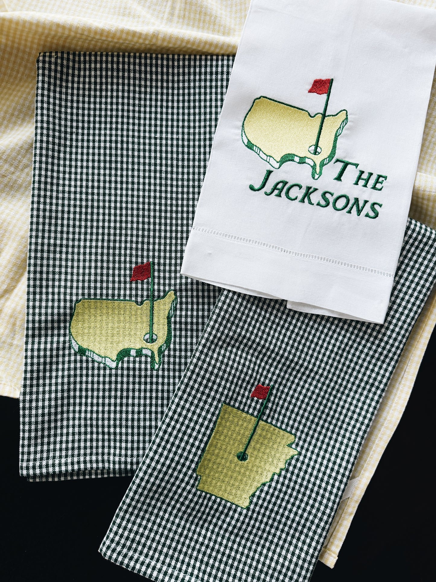 Arkansas Golf Gingham Tea Towel