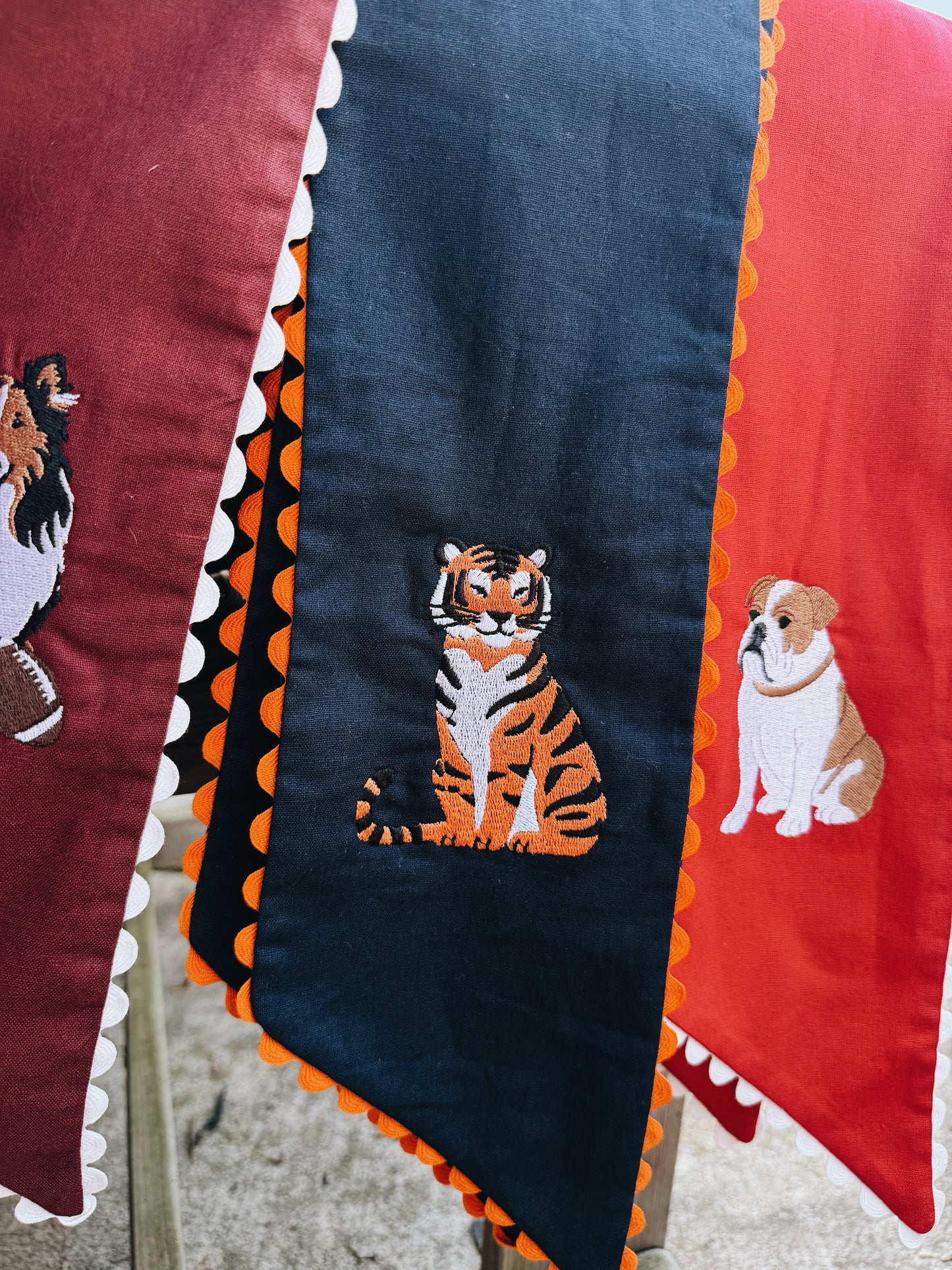 Aubie Auburn Wreath Sash With Ric Rac Trim