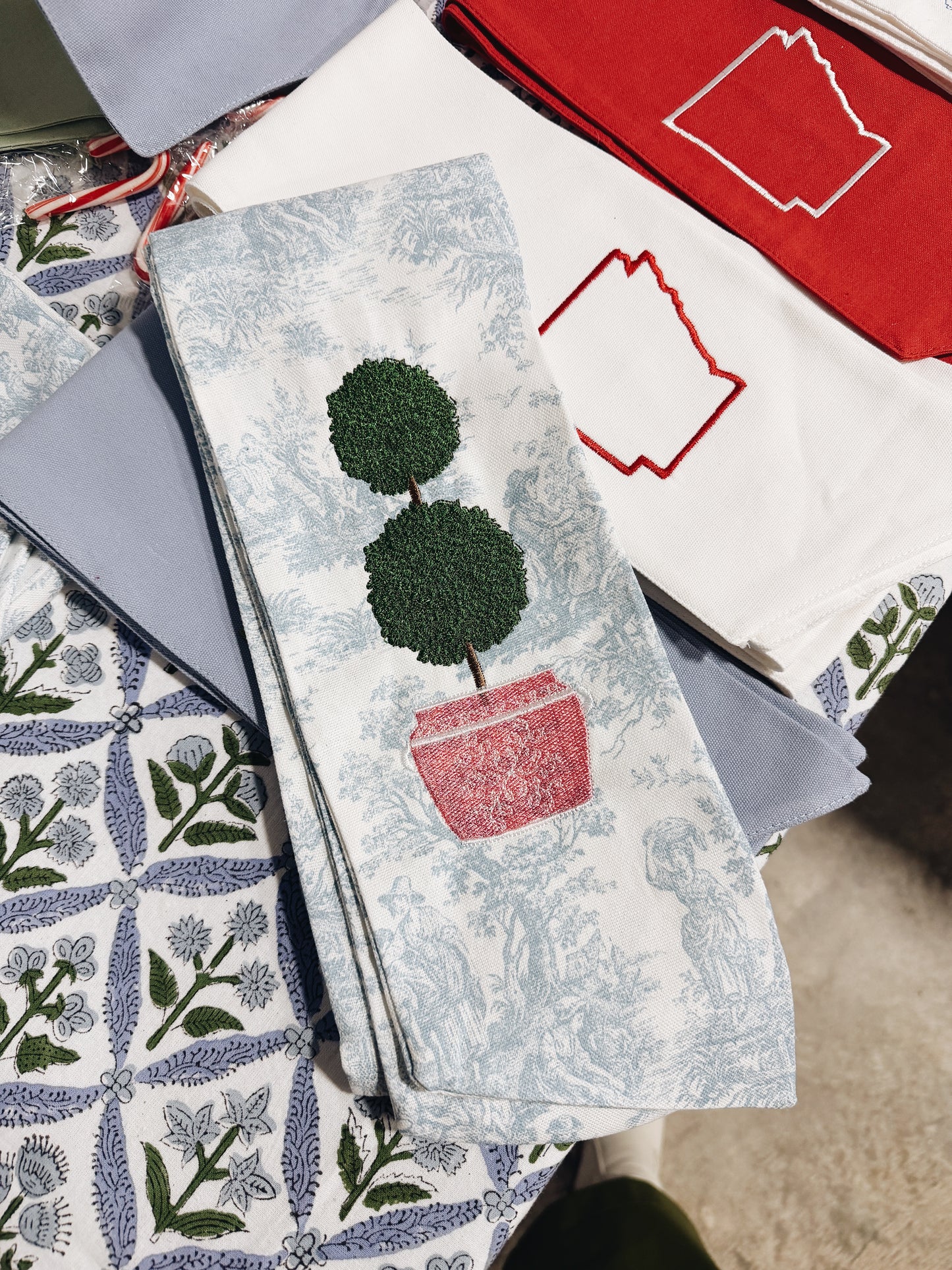 Topiary Toile Wreath Sash