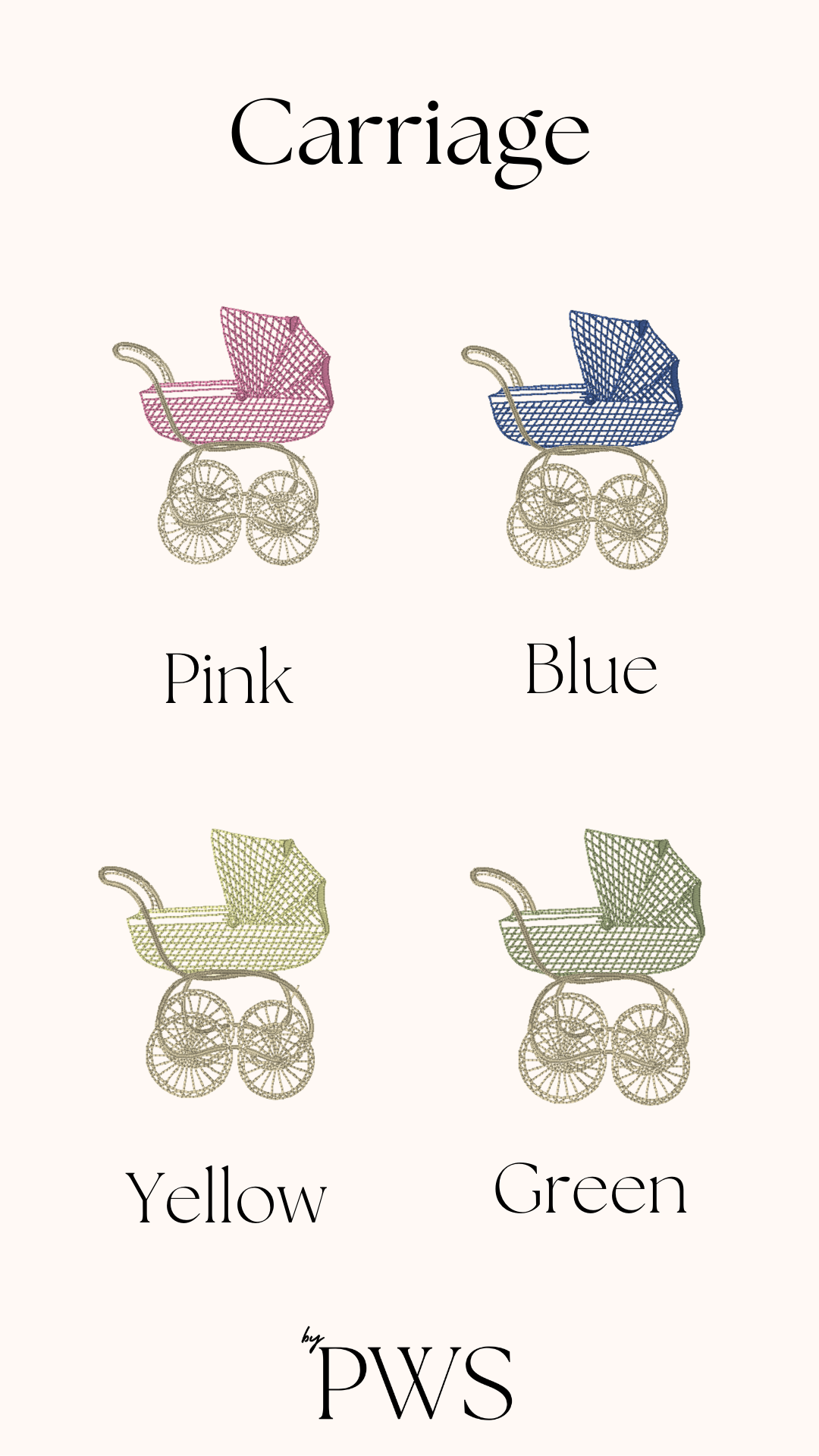 Baby Carriage Wreath Sash