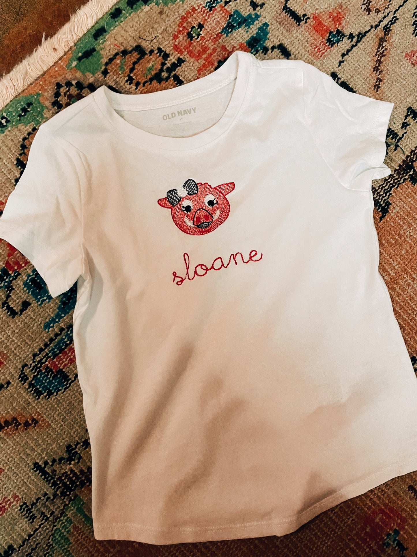 Little Pig With Bow Tee