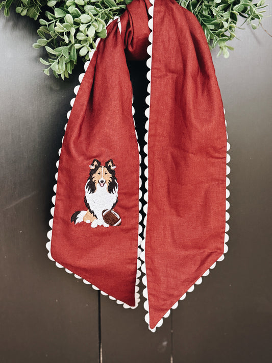 Reveille Texas A&M Wreath Sash With Ric Rac Trim